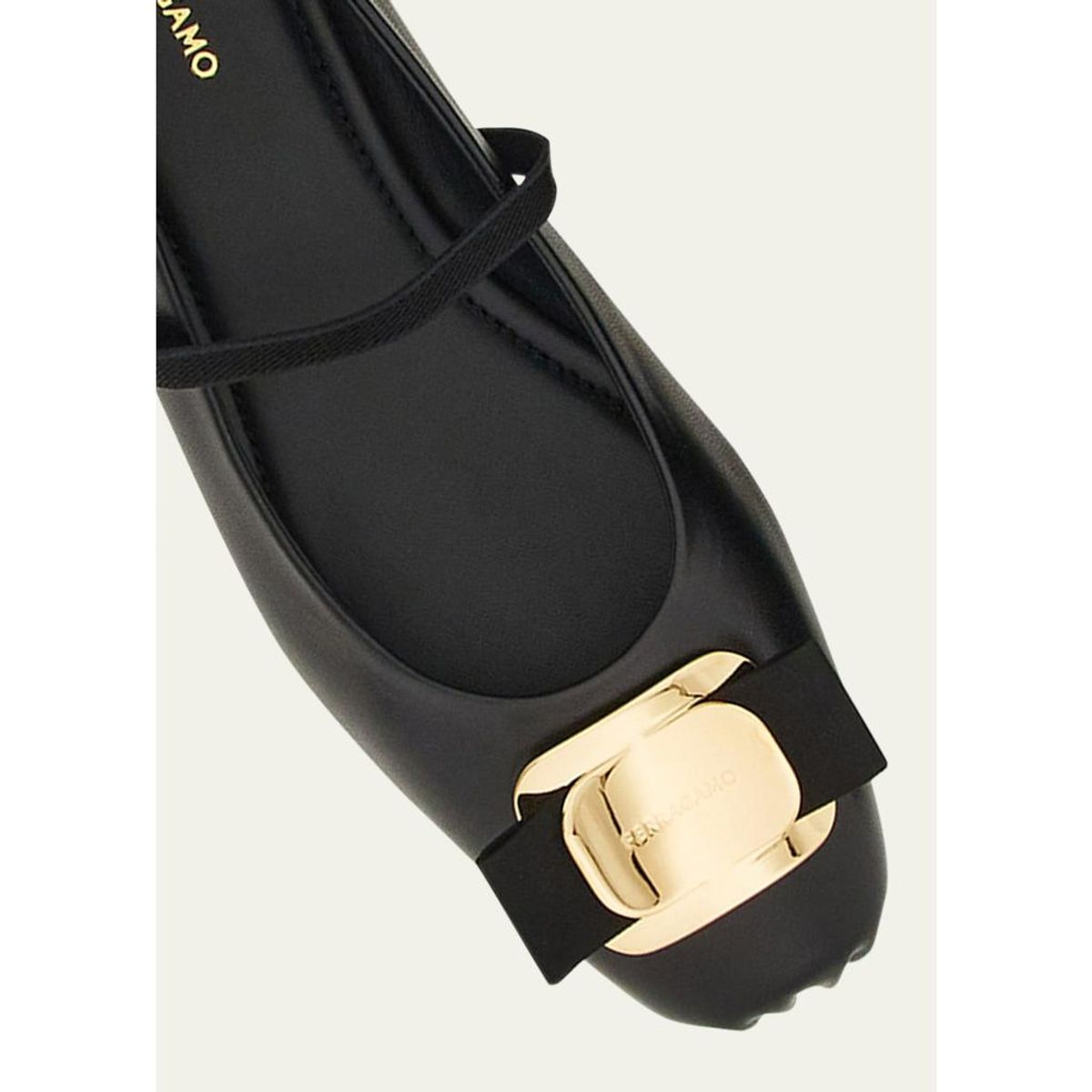 Zina Leather Bow Mary Jane Ballerina Flats