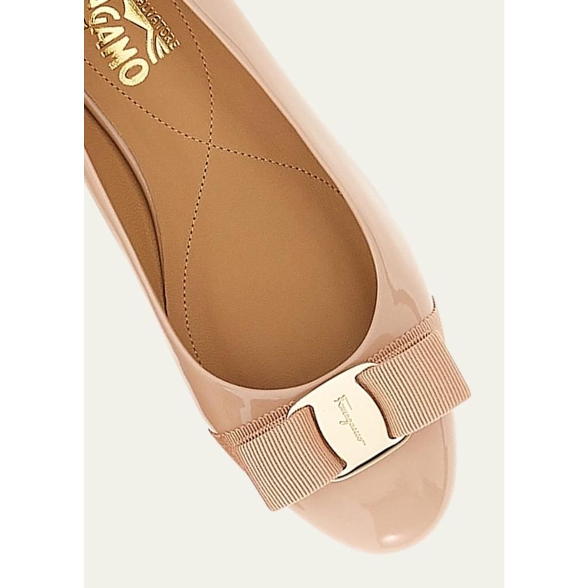Varina Patent Leather Bow Ballerina Flats