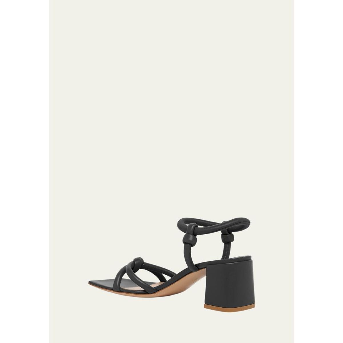 Knotted Leather Block- Heel