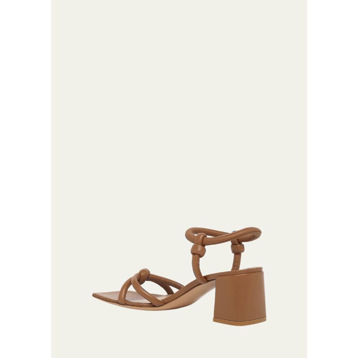 Knotted Leather Block- Heel