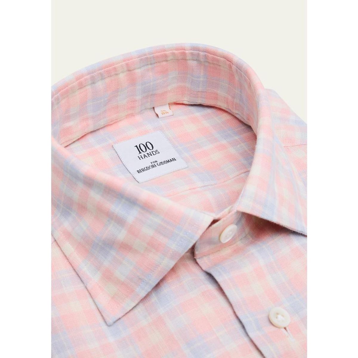 Men'S Linen Plaid Spread-Collar Sport Shirt