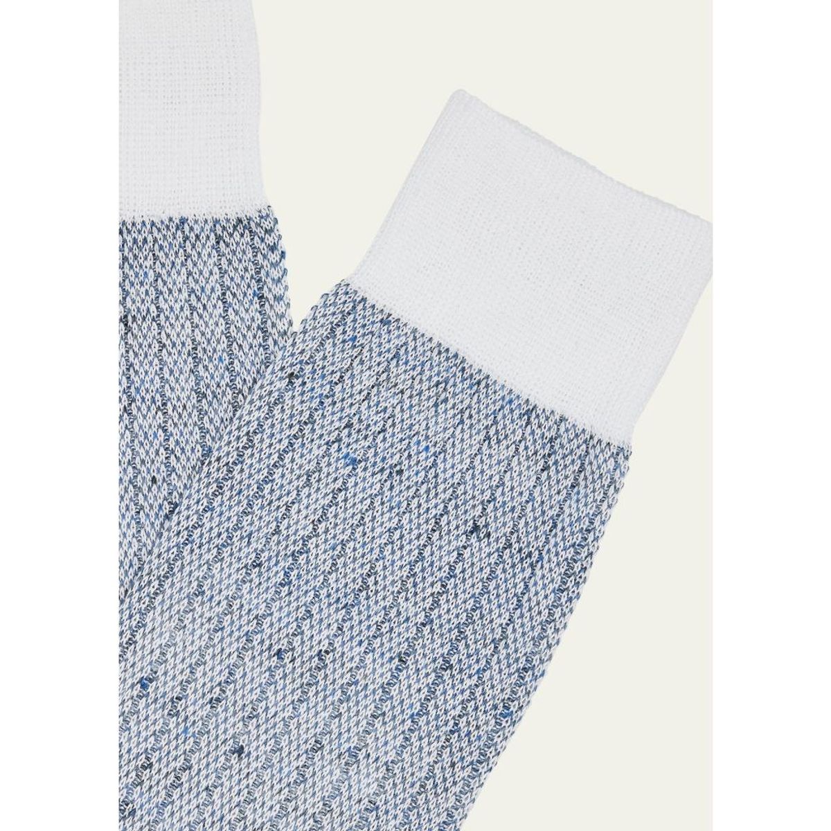 Men'S Cotton And Linen Birdseye Rib Crew Socks