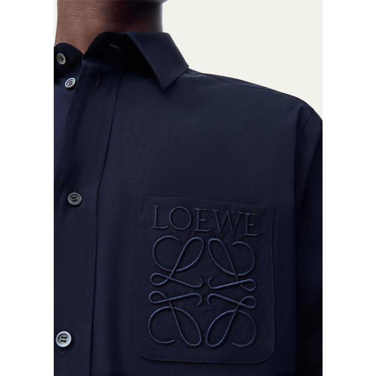 Men'S Poplin Tonal Anagram Pocket Sport Shirt