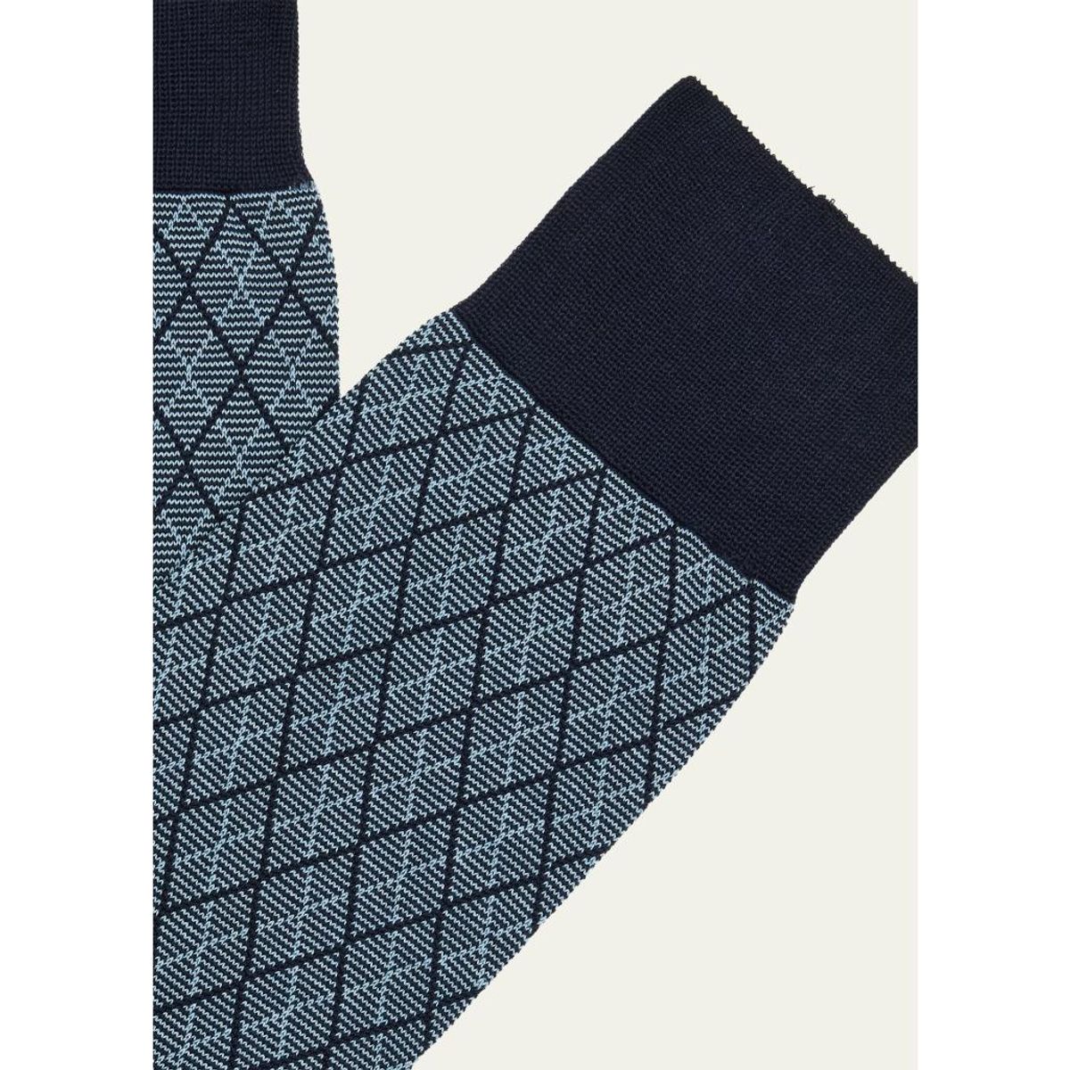 Men'S Kingsley Diamond Check Jacquard Calf-Length Socks