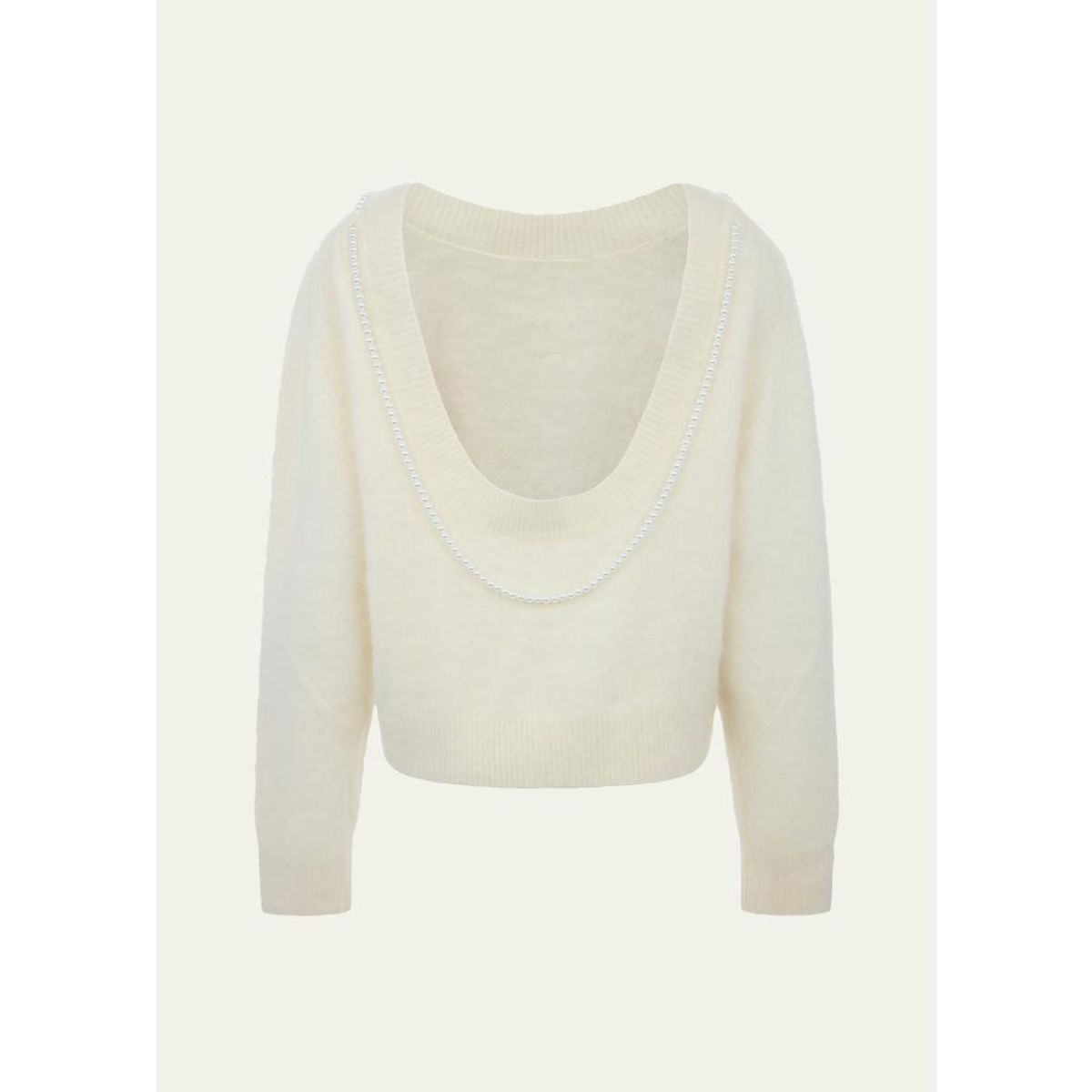 Solene Pearly Low-Back Cashmere Sweater