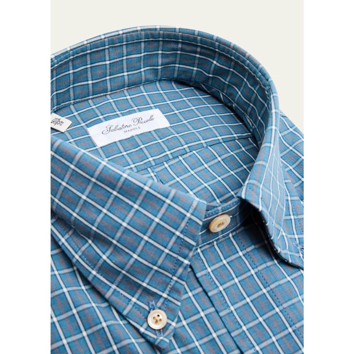 Men'S Cotton Plaid Pocket Button-Down Shirt