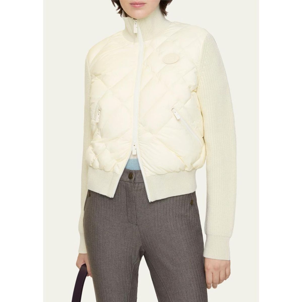 Kelsey Quilted Knit Combo Jacket