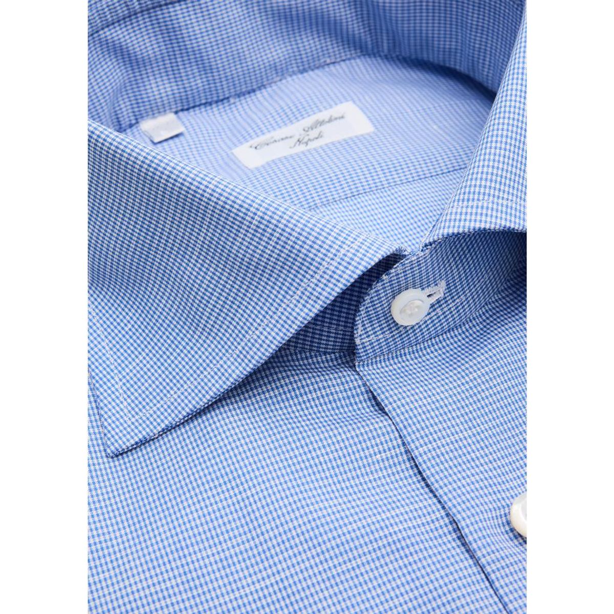 Men'S Micro-Check Cotton-Linen Shirt