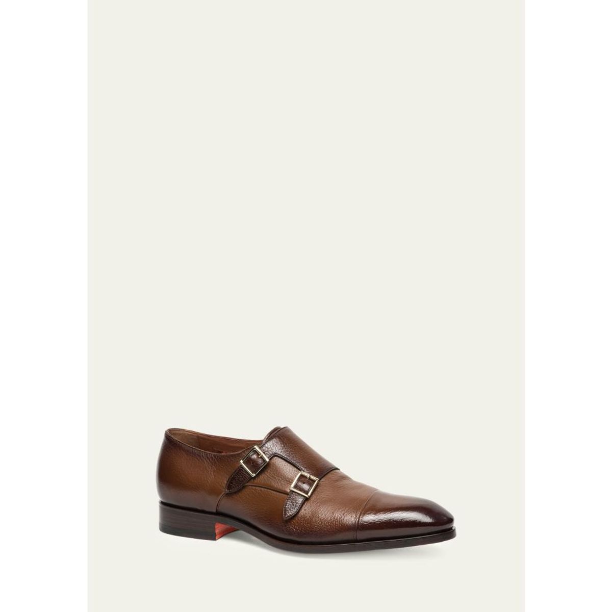 Men'S Ira Grained Leather Double-Monk Strap Loafers