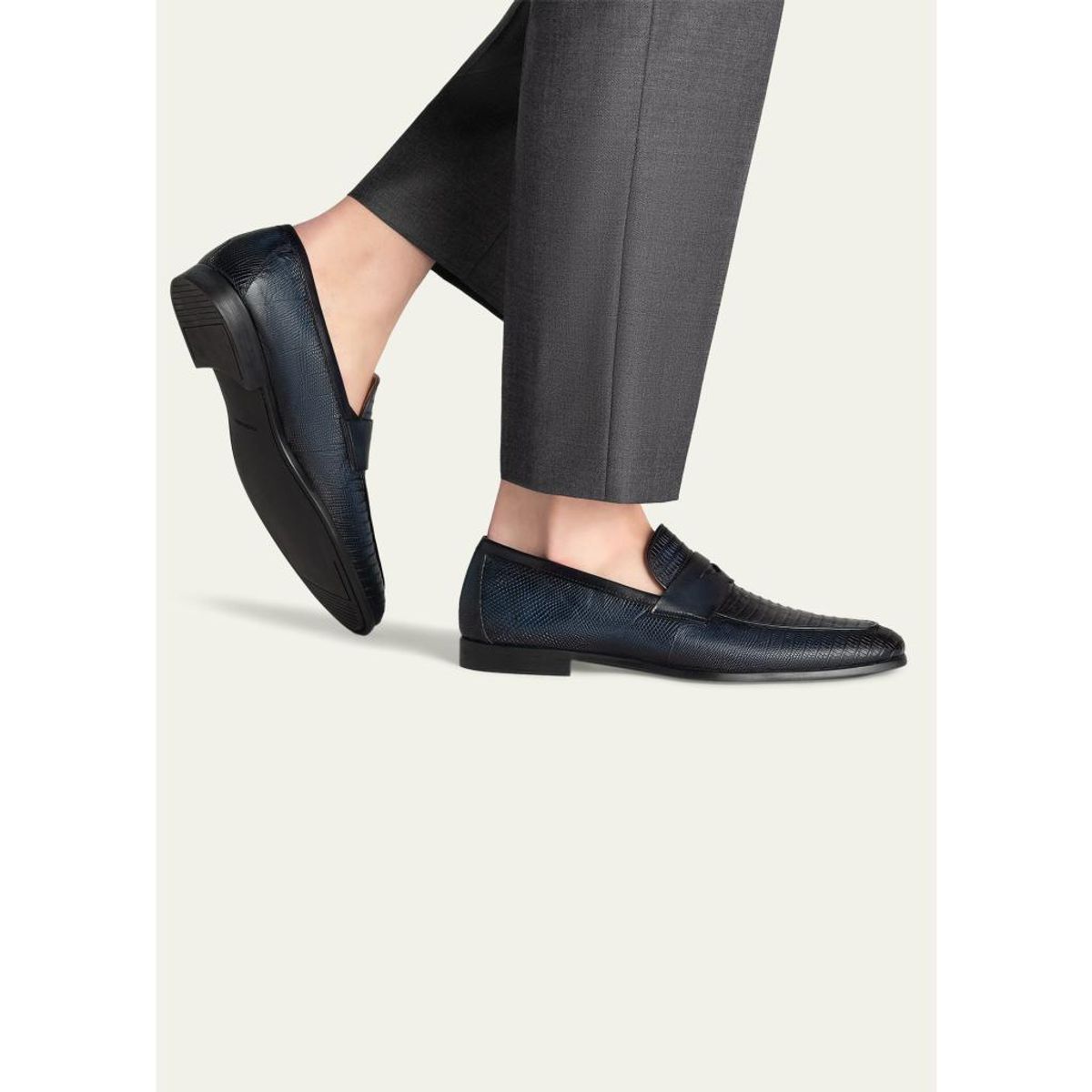 Vincente Lizard Leather Penny Loafers