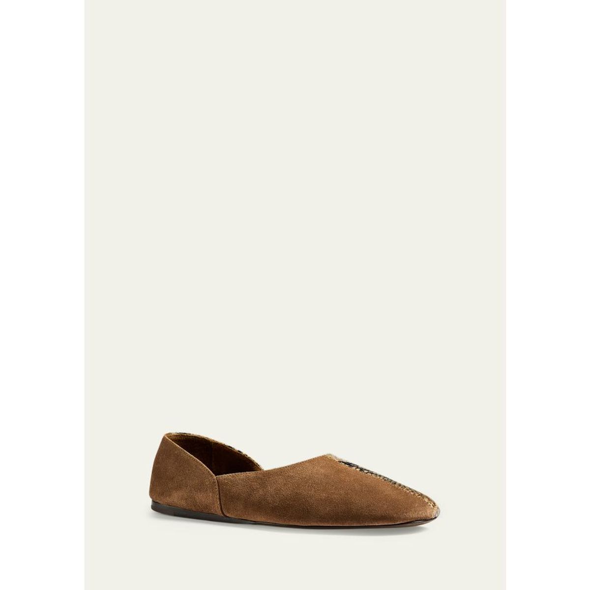 Jane Mixed Leather Ballerina Flats