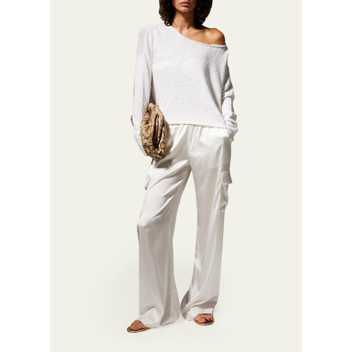 Boucle Off-Shoulder Sweater