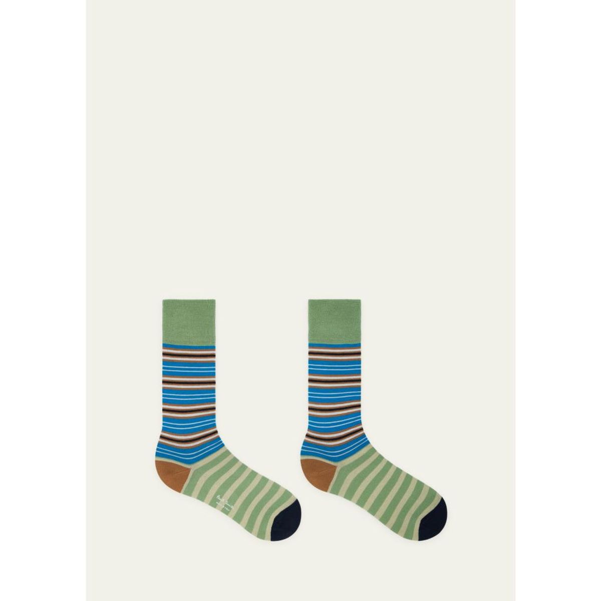 Men'S Color-Block Multi-Stripe Crew Socks