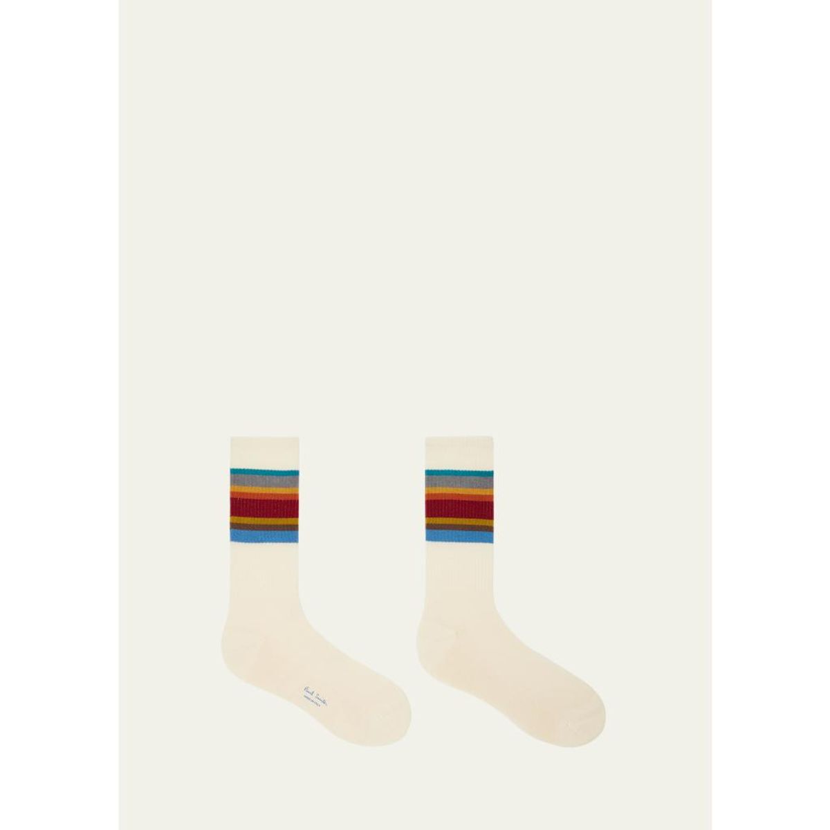 Men'S Signature Stripe Ribbed Crew Socks