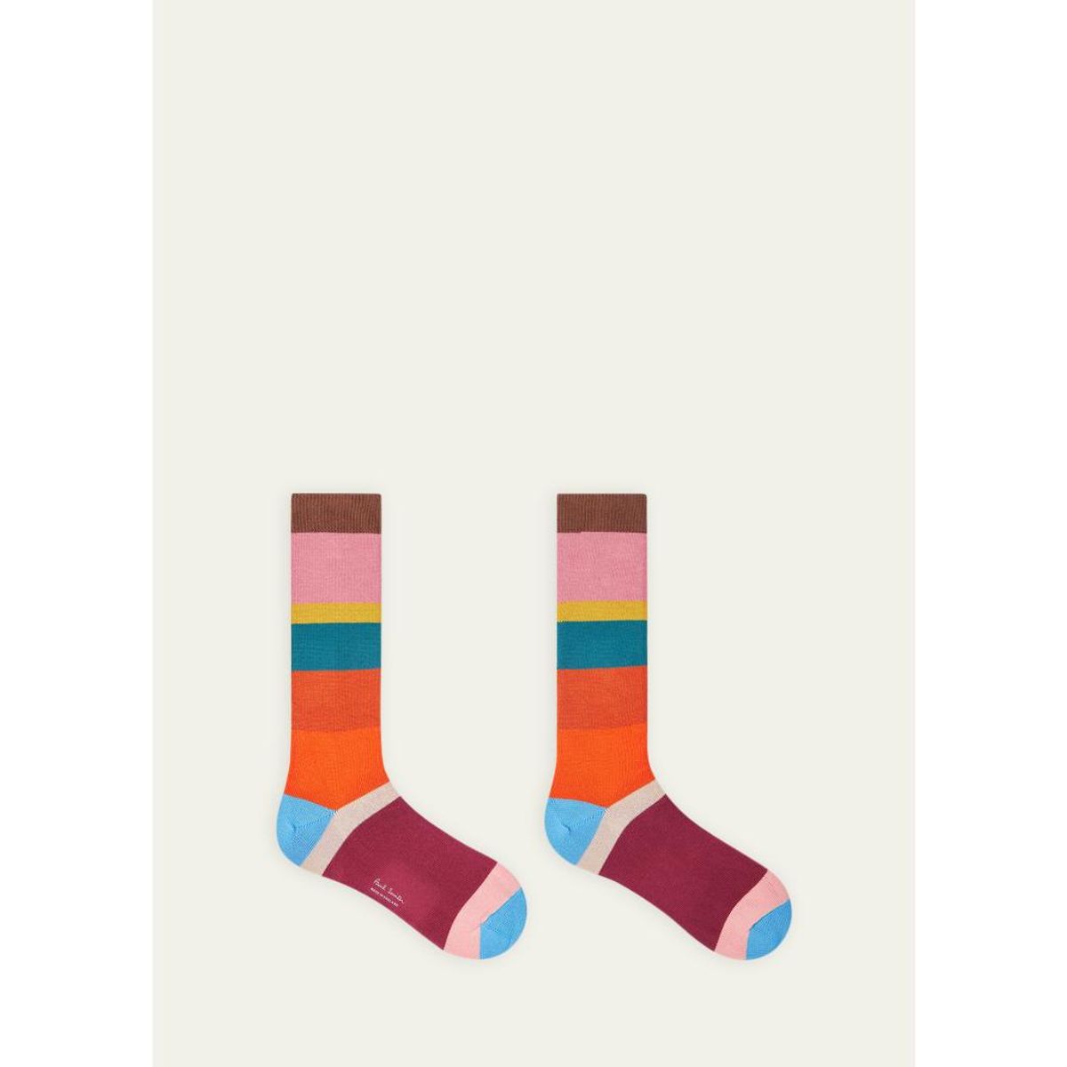 Men'S Color-Block Stripe Crew Socks