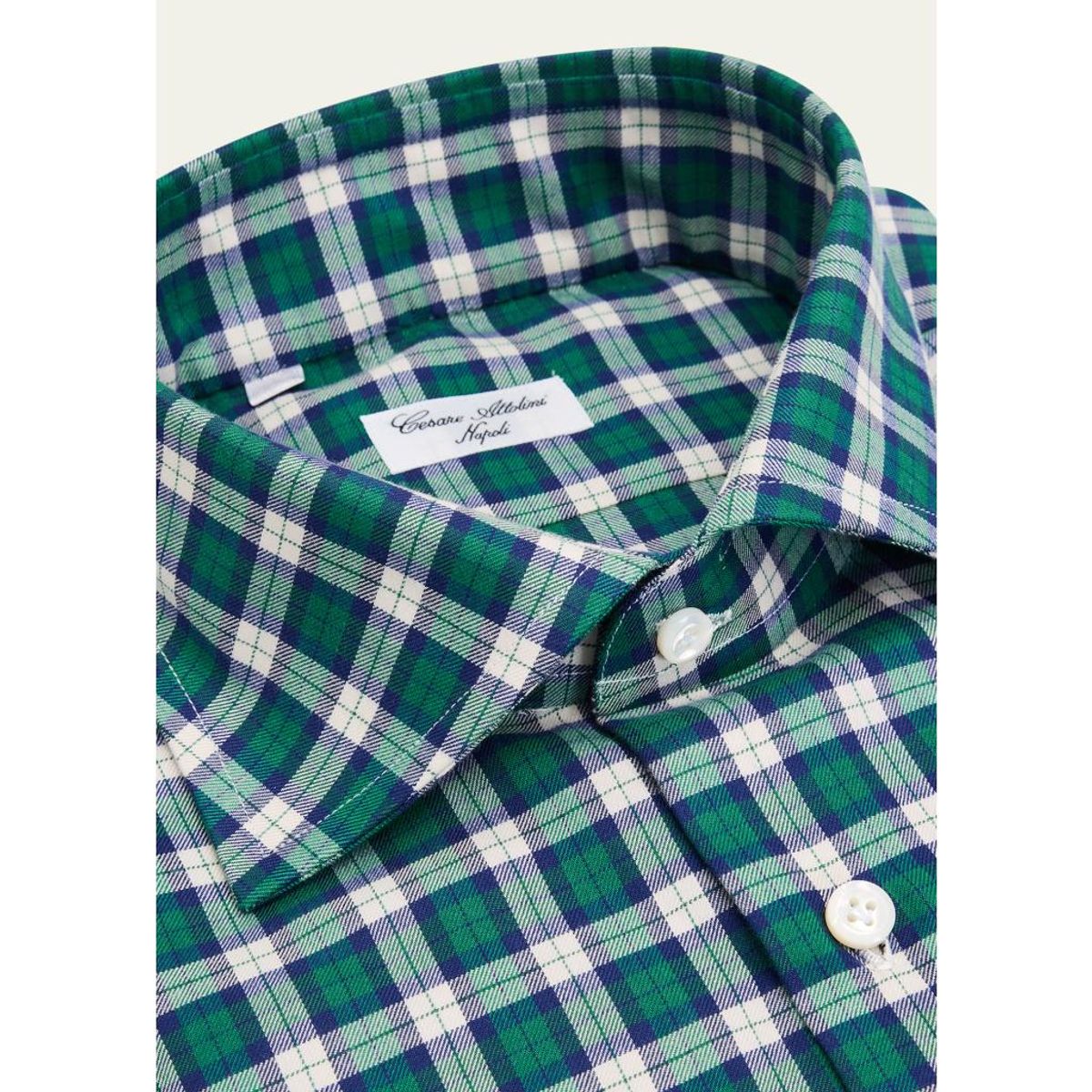 Men'S Cotton Plaid Button-Down Shirt