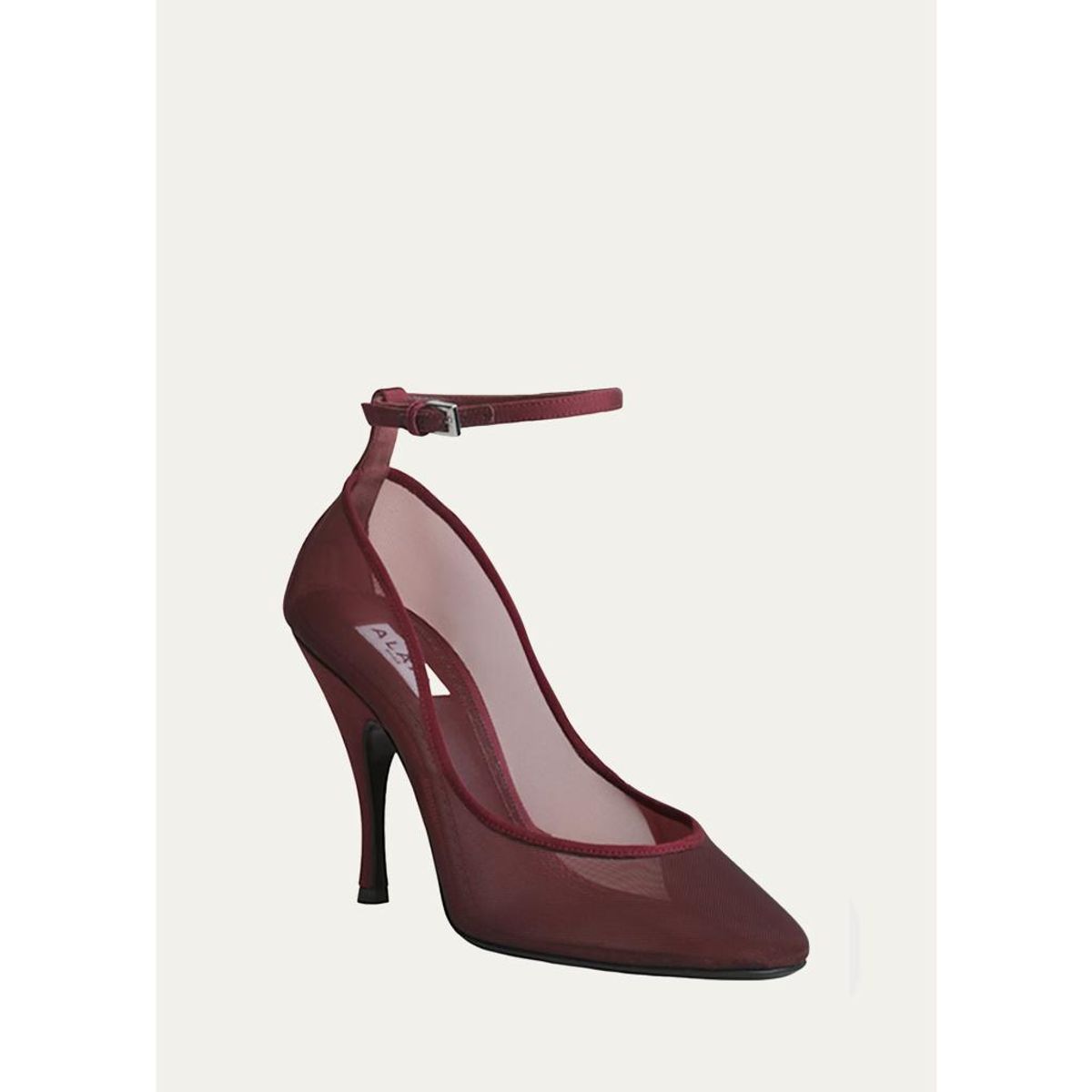 100Mm Mesh Ankle-Strap Pumps