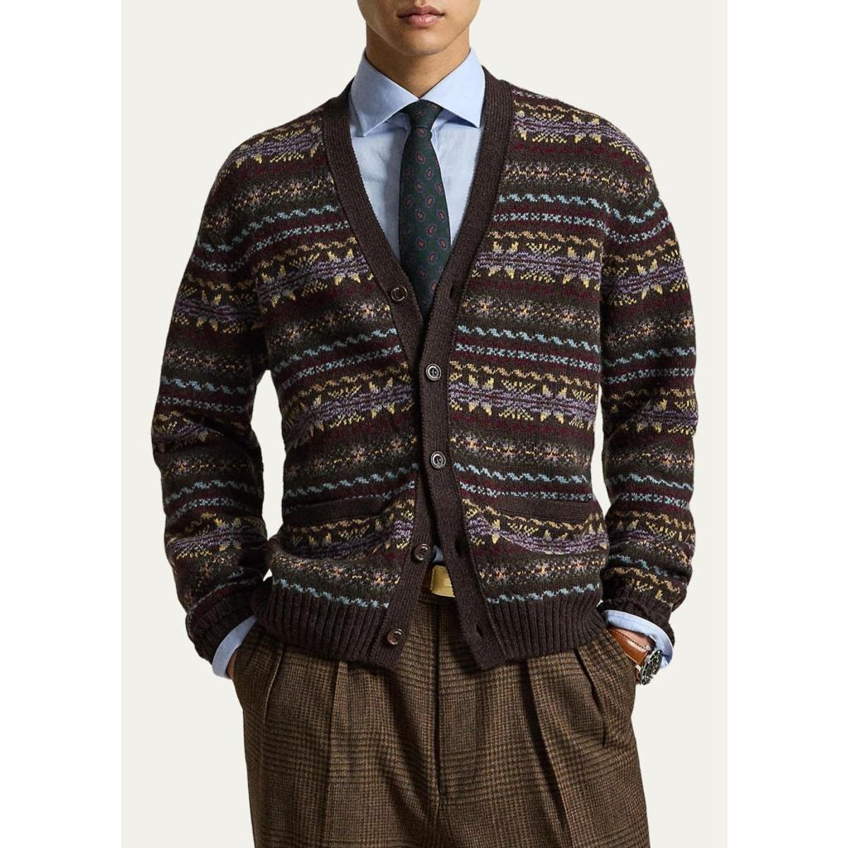 Men'S Fair Isle-Style Cardigan