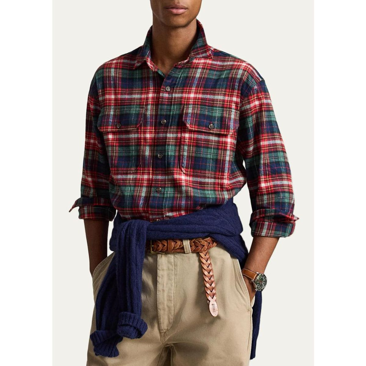 Men'S Classic-Fit Plaid Flannel Workshirt