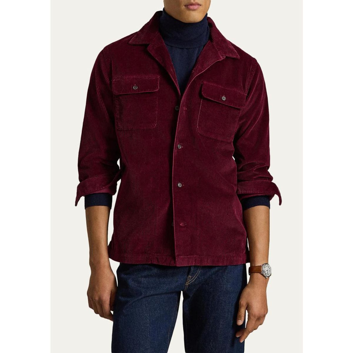 Men'S Classic-Fit Corduroy Camp Shirt