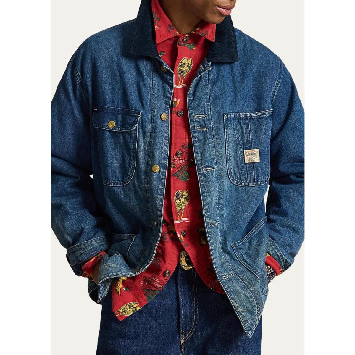 Men'S Denim Utility Jacket