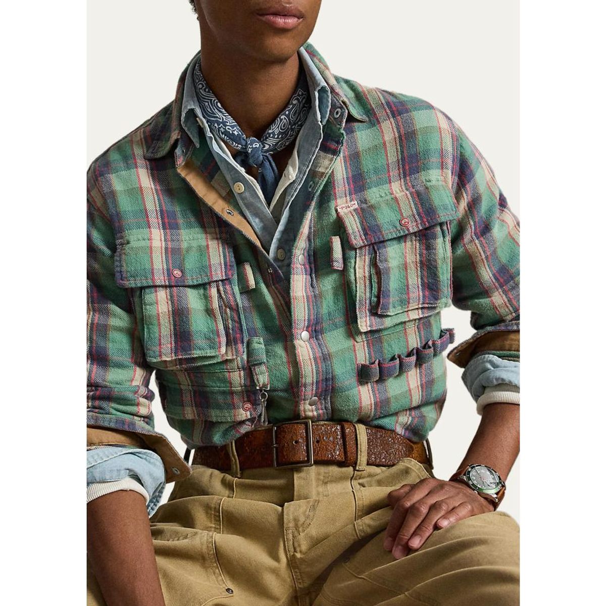 Men'S Classic Fit Plaid Brushed Flannel Shirt