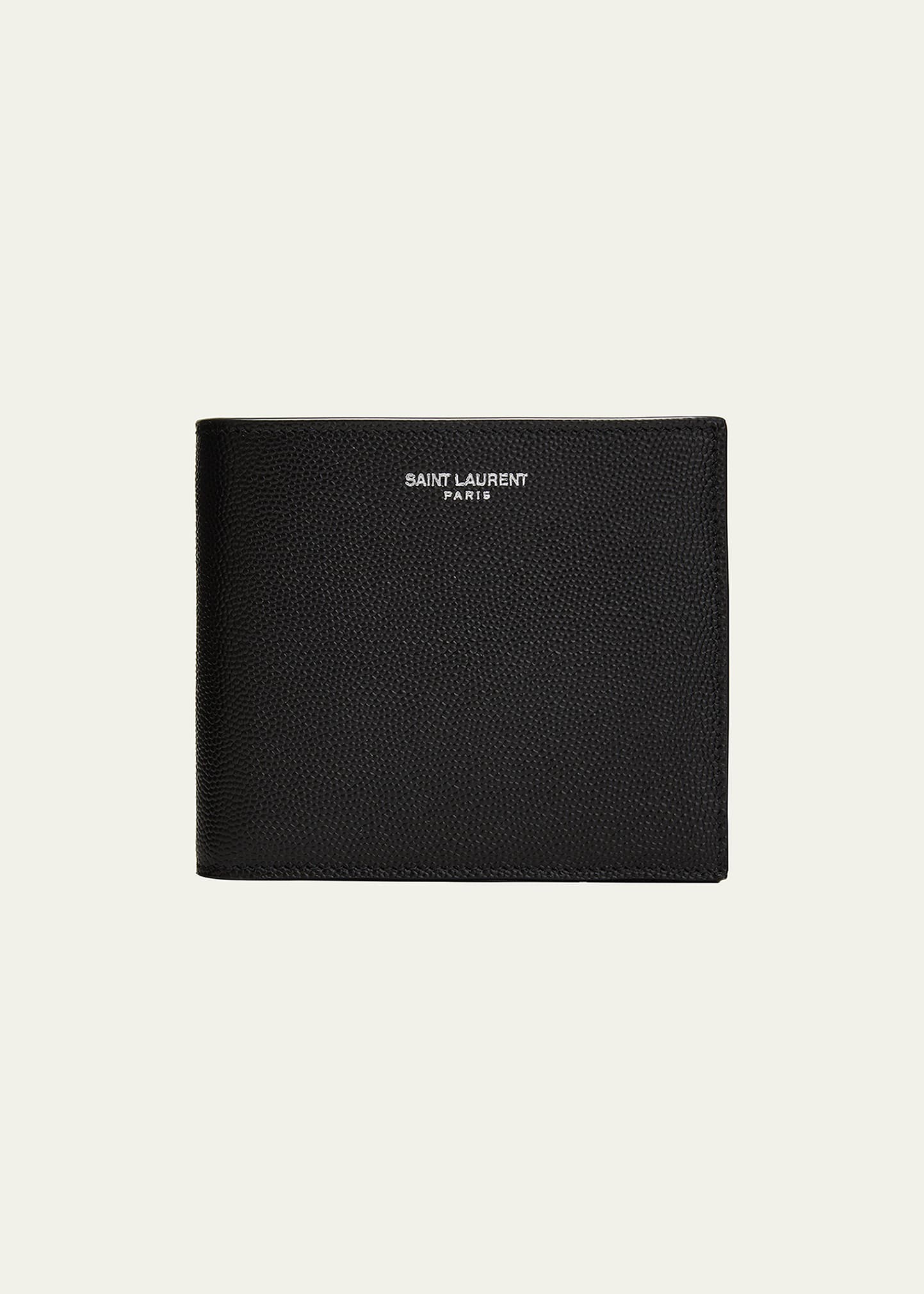 Saint Laurent East-west Calfskin Leather Wallet In Black