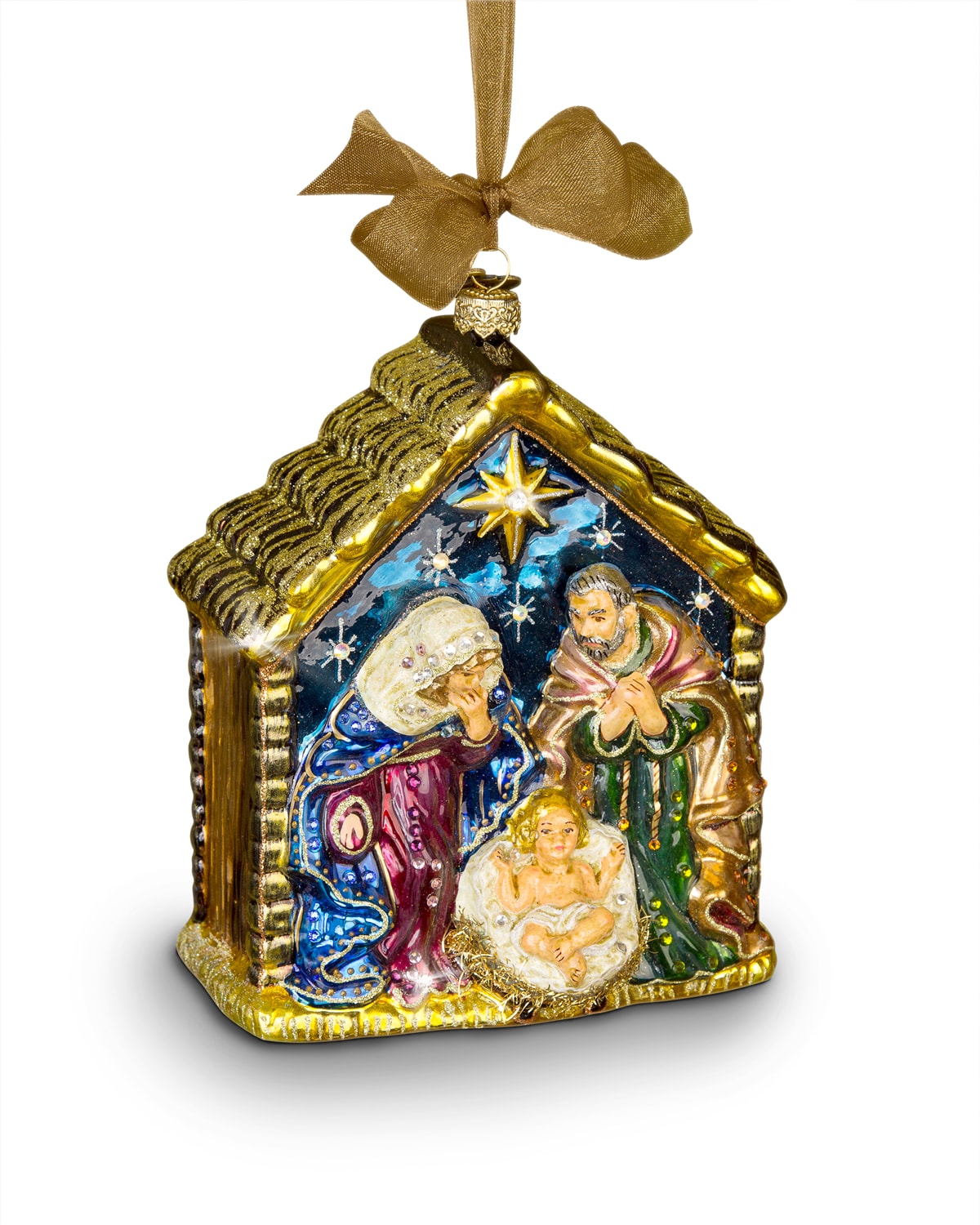 Jay Strongwater Holy Family Christmas Ornament In Multi Colors