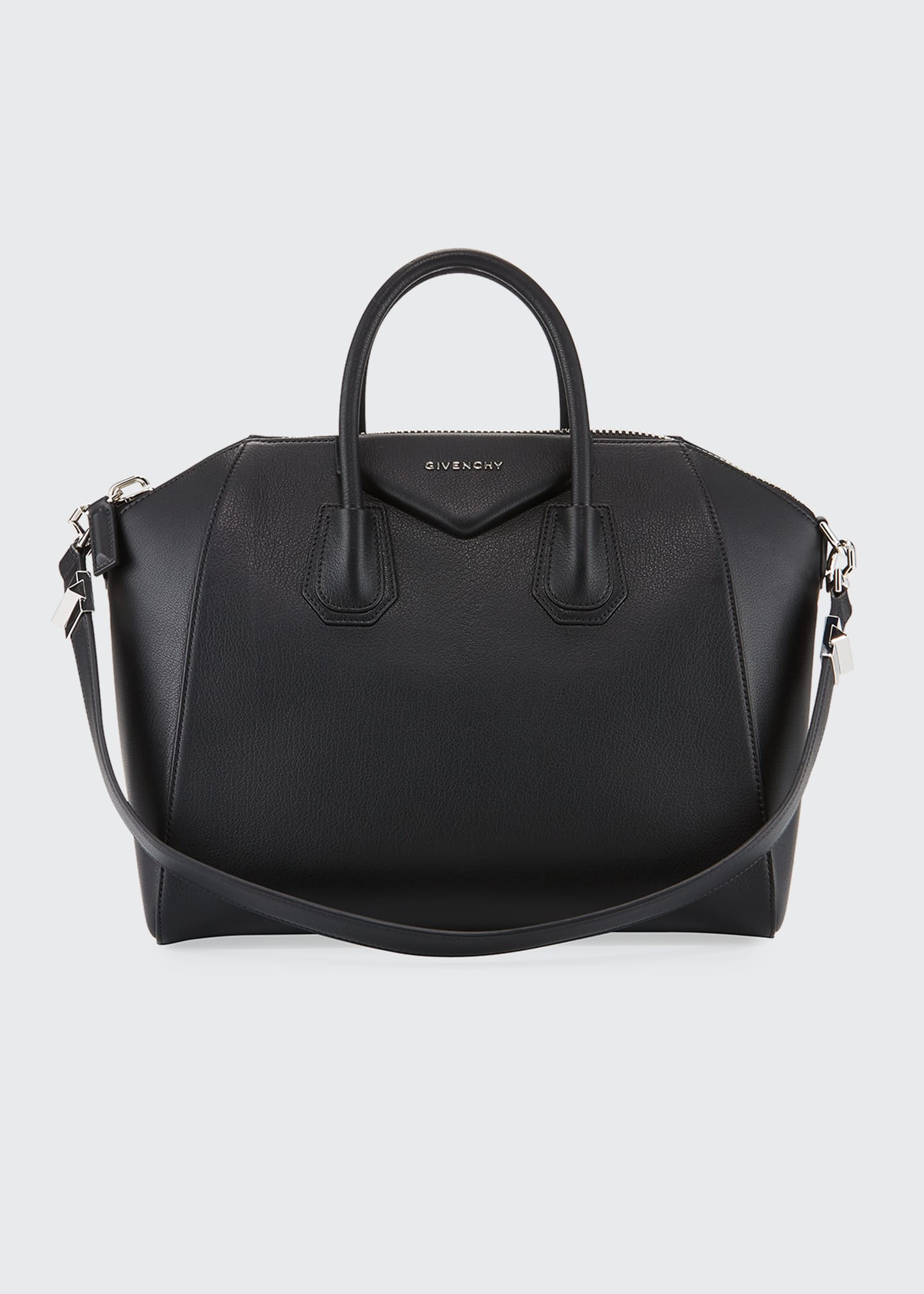 Shop Givenchy Antigona Medium Top Handle Bag In Grained Leather In Black
