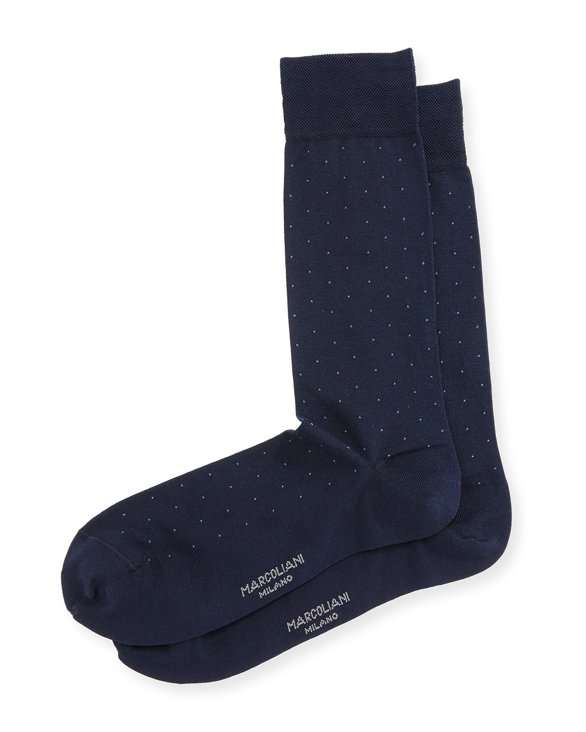 Marcoliani Men's Dot-print Cotton Socks In Blue