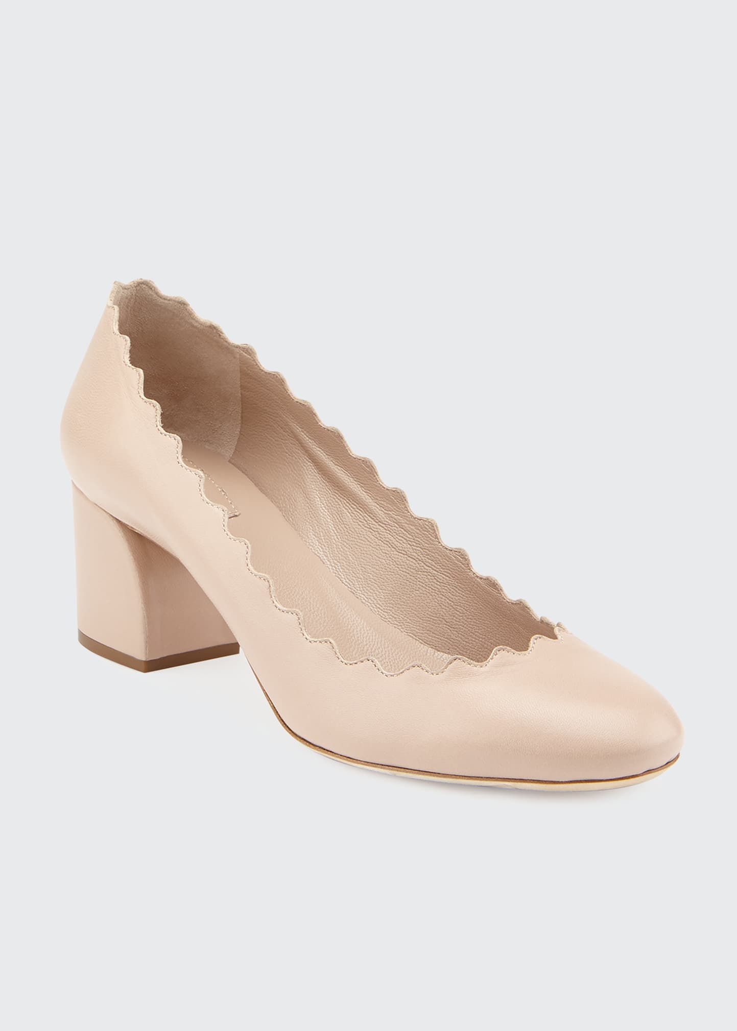 Chloe Scalloped Leather Pumps