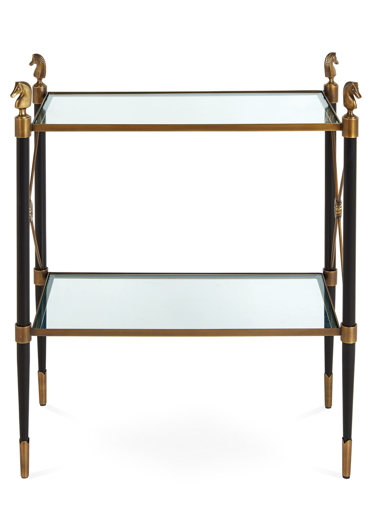 Jonathan Adler Rider Two-tier Side Table In Black/gold