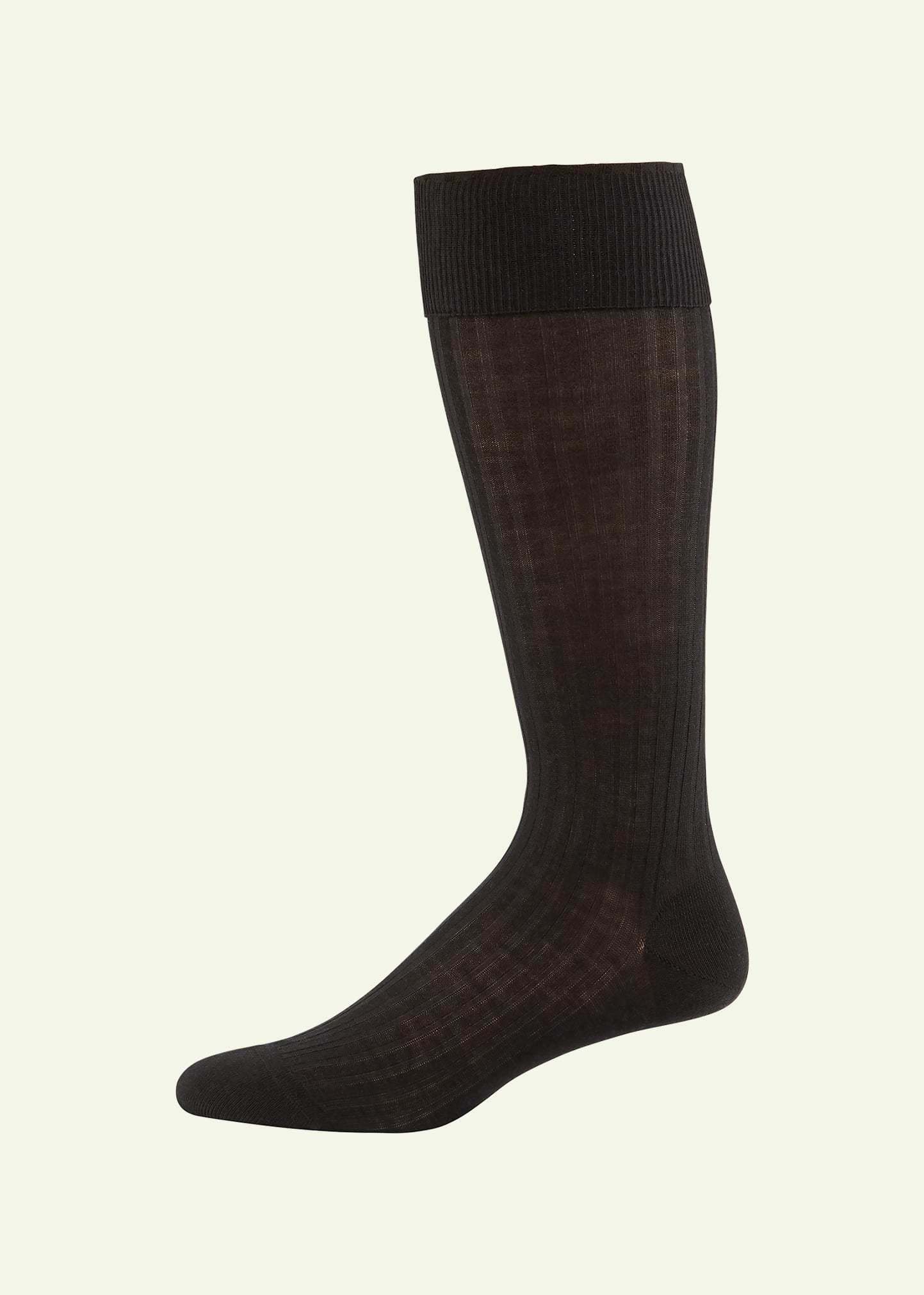 Pantherella Men's Laburnum Over-the-calf Ribbed Merino Wool Socks In Black