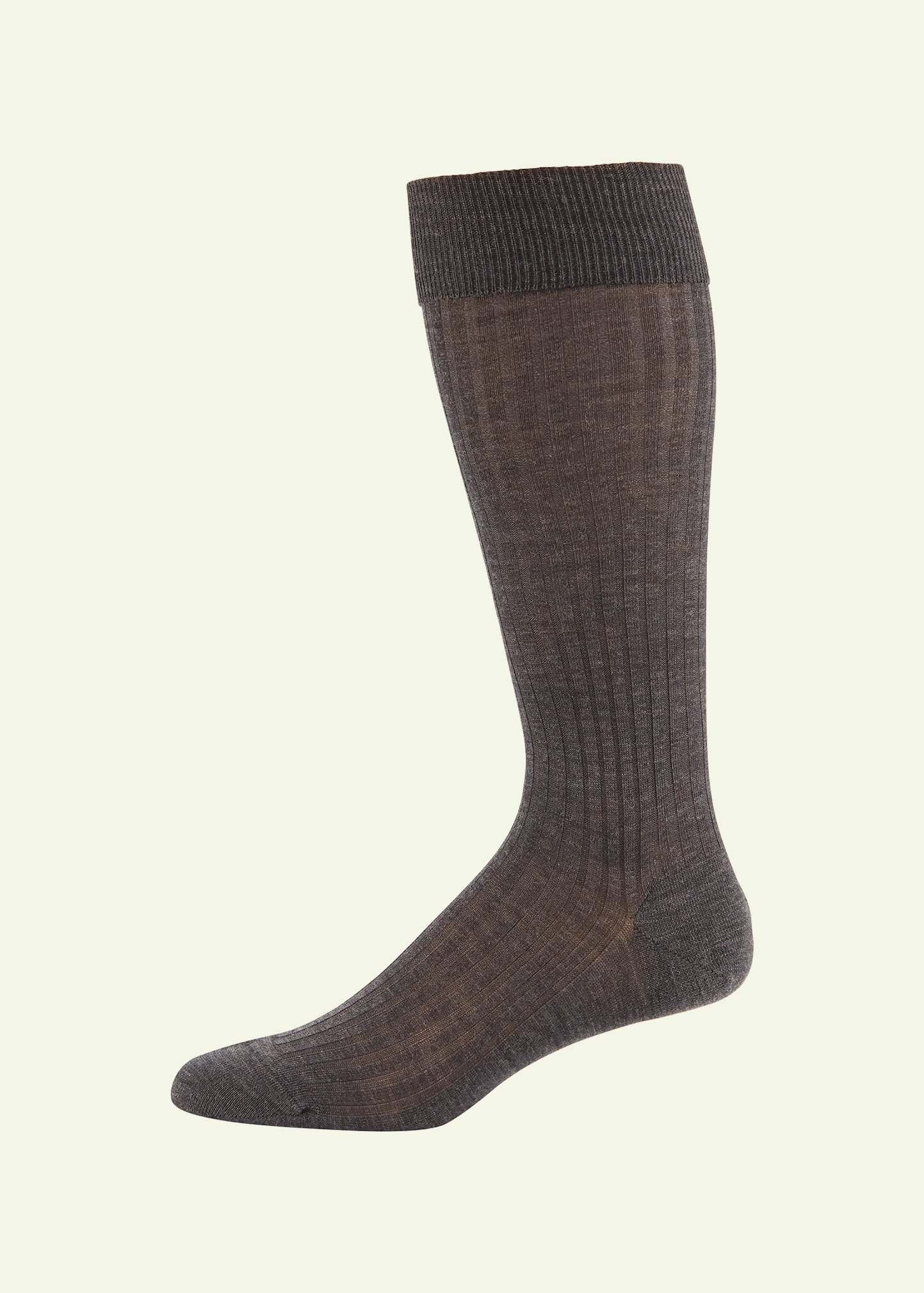 Pantherella Mid-calf Stretch-lisle Dress Socks In Charcoal