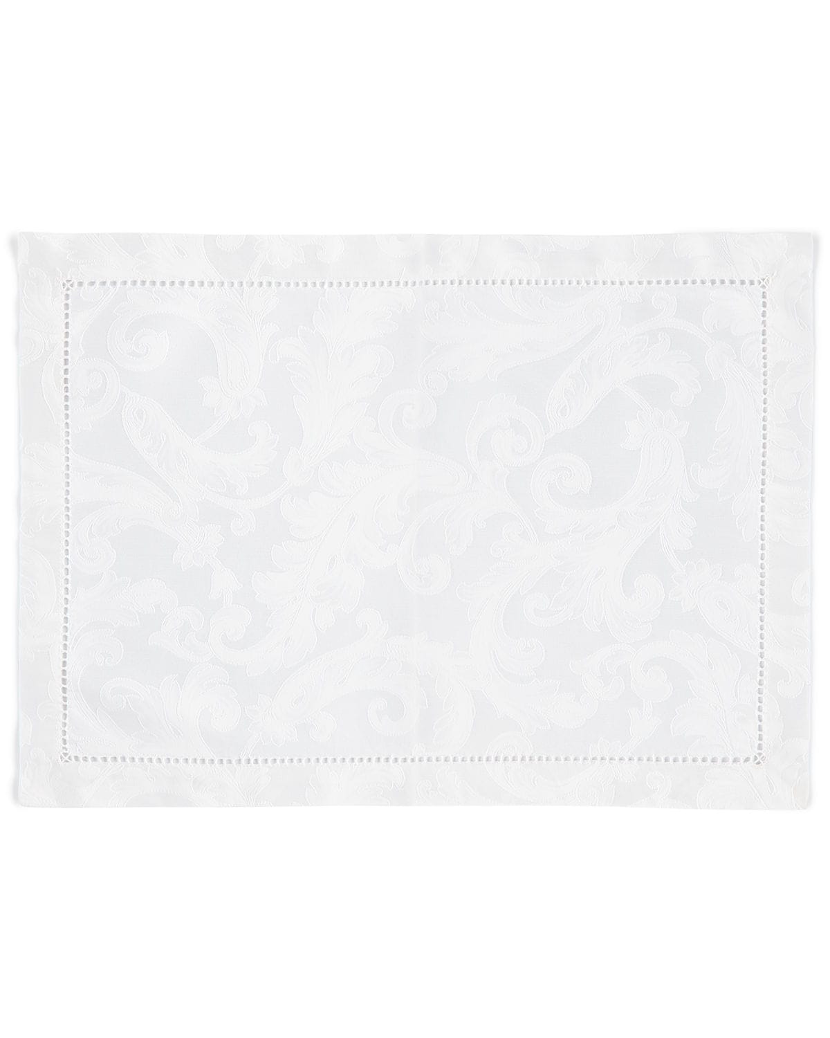 Shop Sferra Plume Jacquard Placemats, Set Of 4 In White