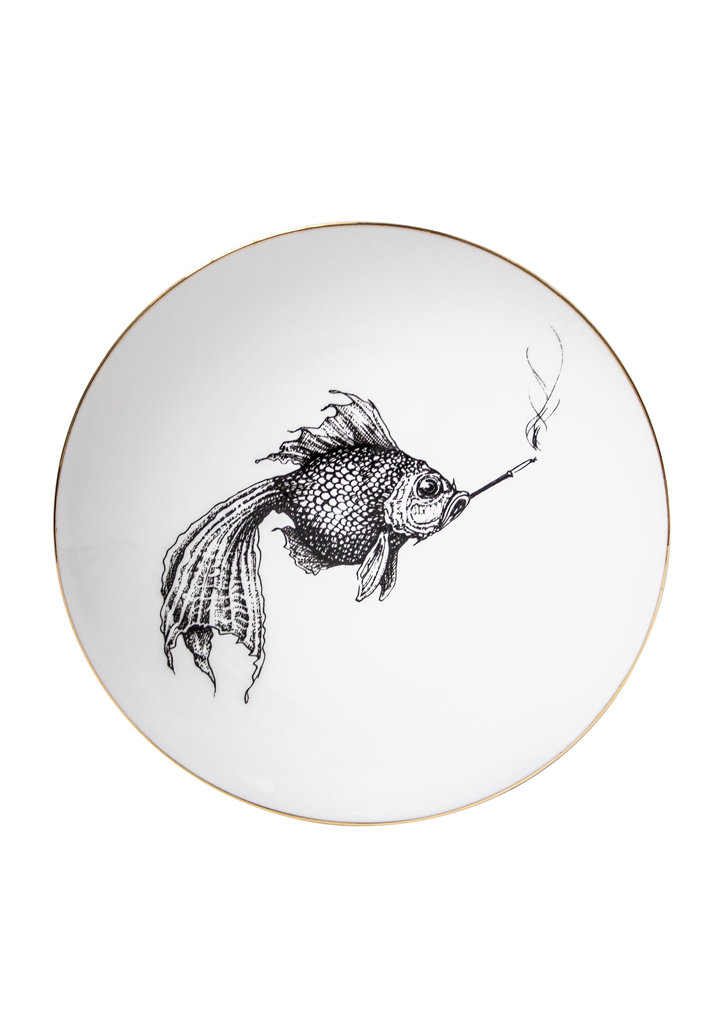 Rory Dobner Smoking Fish Dinner Plate In White