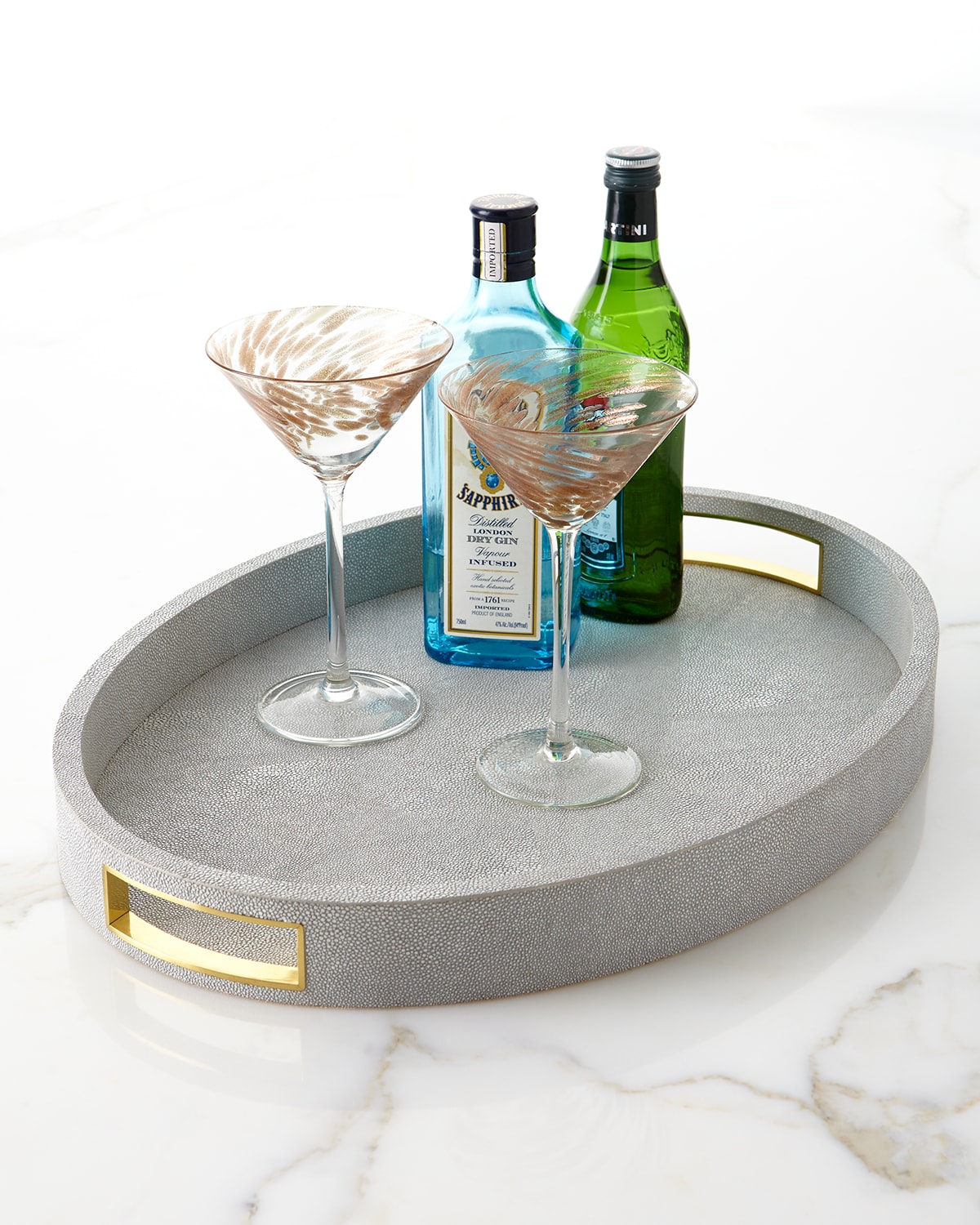 Modern Faux-Shagreen Cocktail Tray