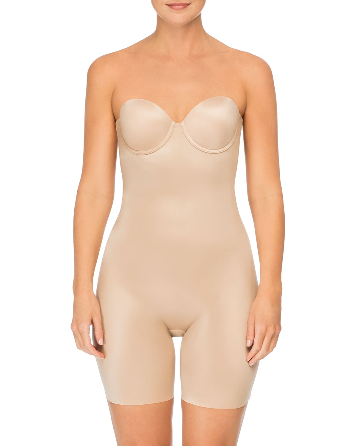 Spanx Suit Your Fancy Strapless Cupped Mid-Thigh Shaping Bodysuit