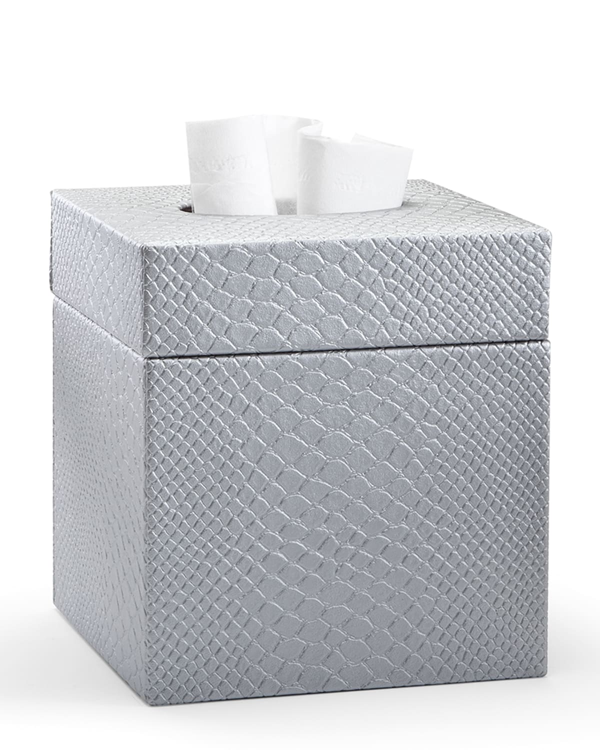 Labrazel Conda Tissue Box Cover, Silver In Satin Silver