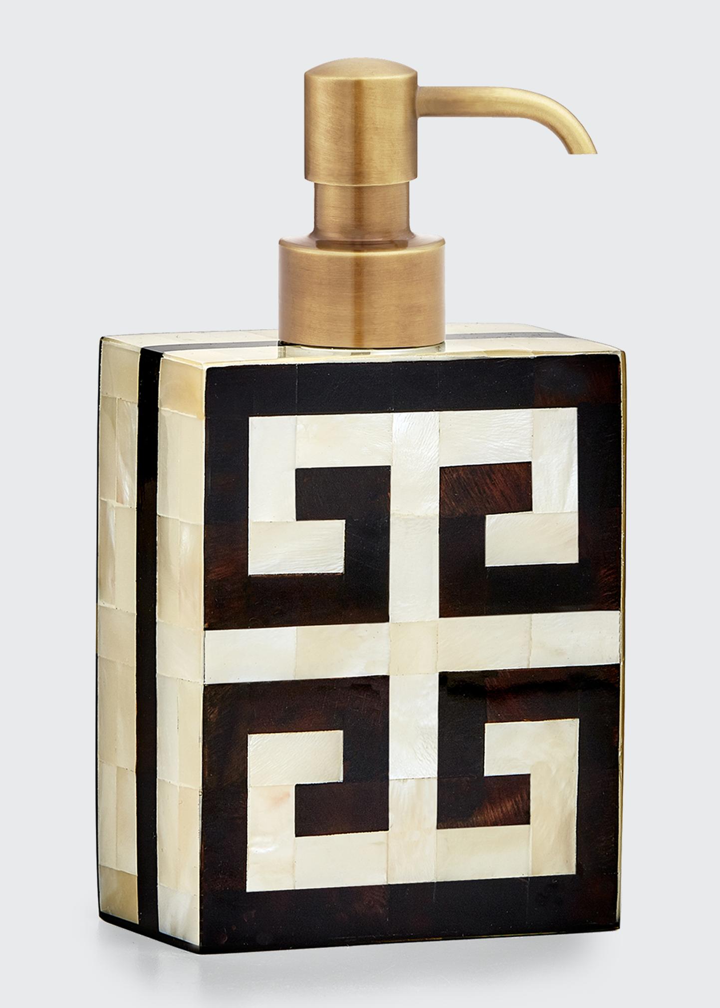 Labrazel Greek Key Pump Dispenser In Burnished Brass