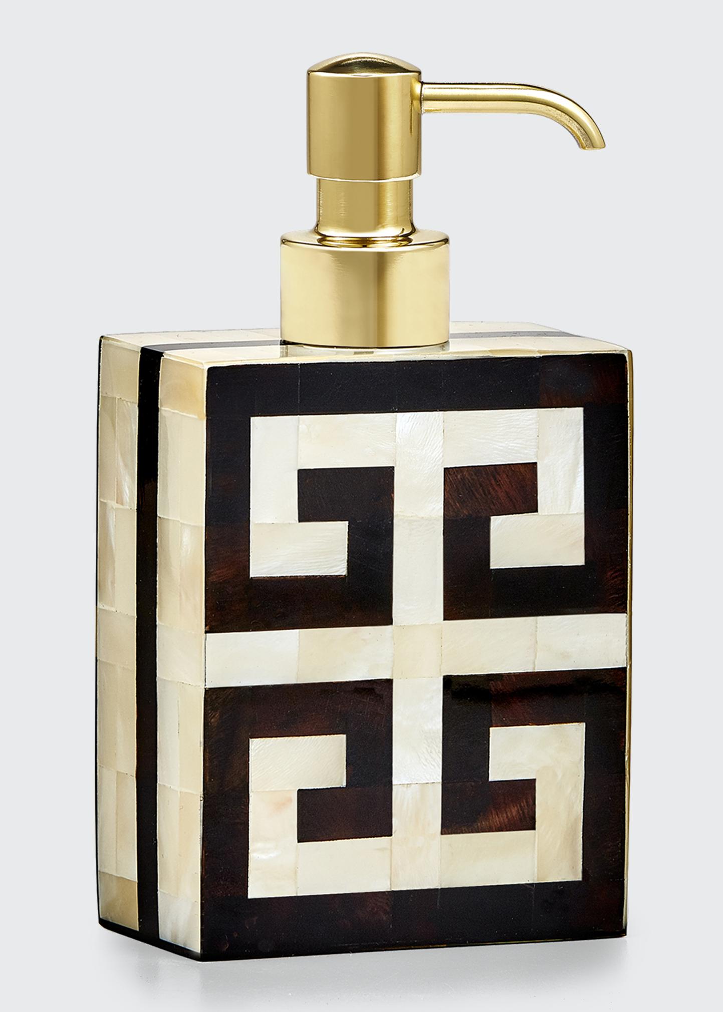 Labrazel Greek Key Pump Dispenser In Unplated Brass
