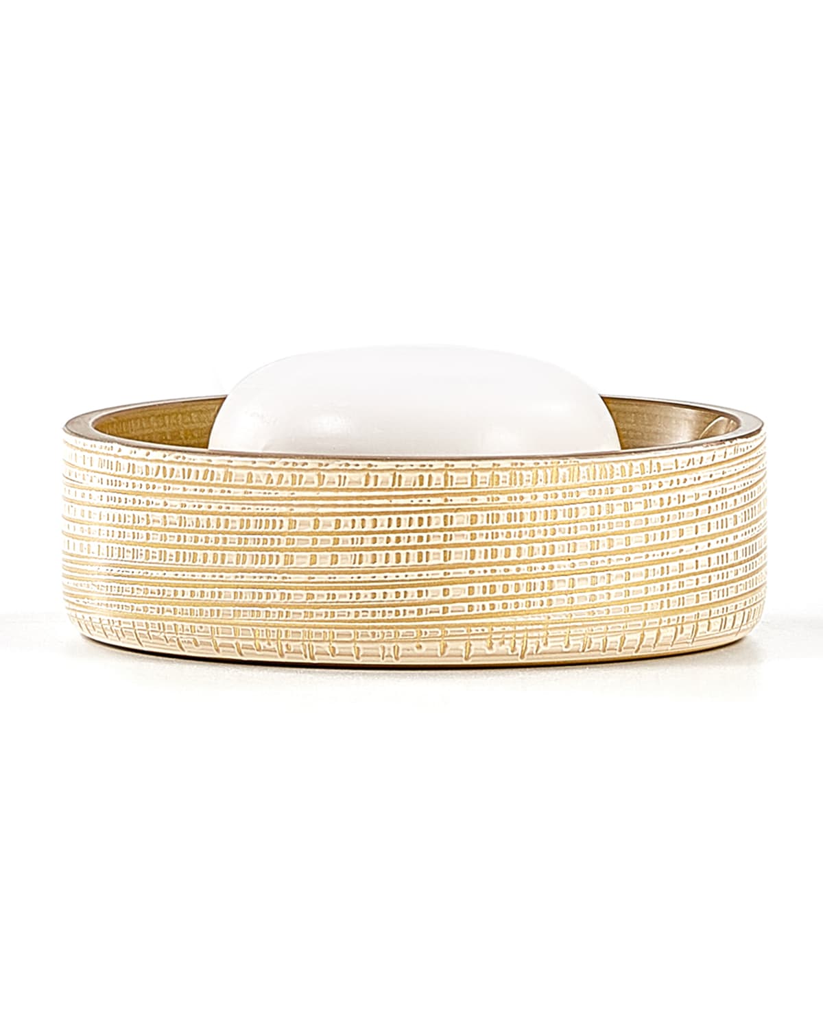 Labrazel Woven Gold Soap Dish In Gold/white