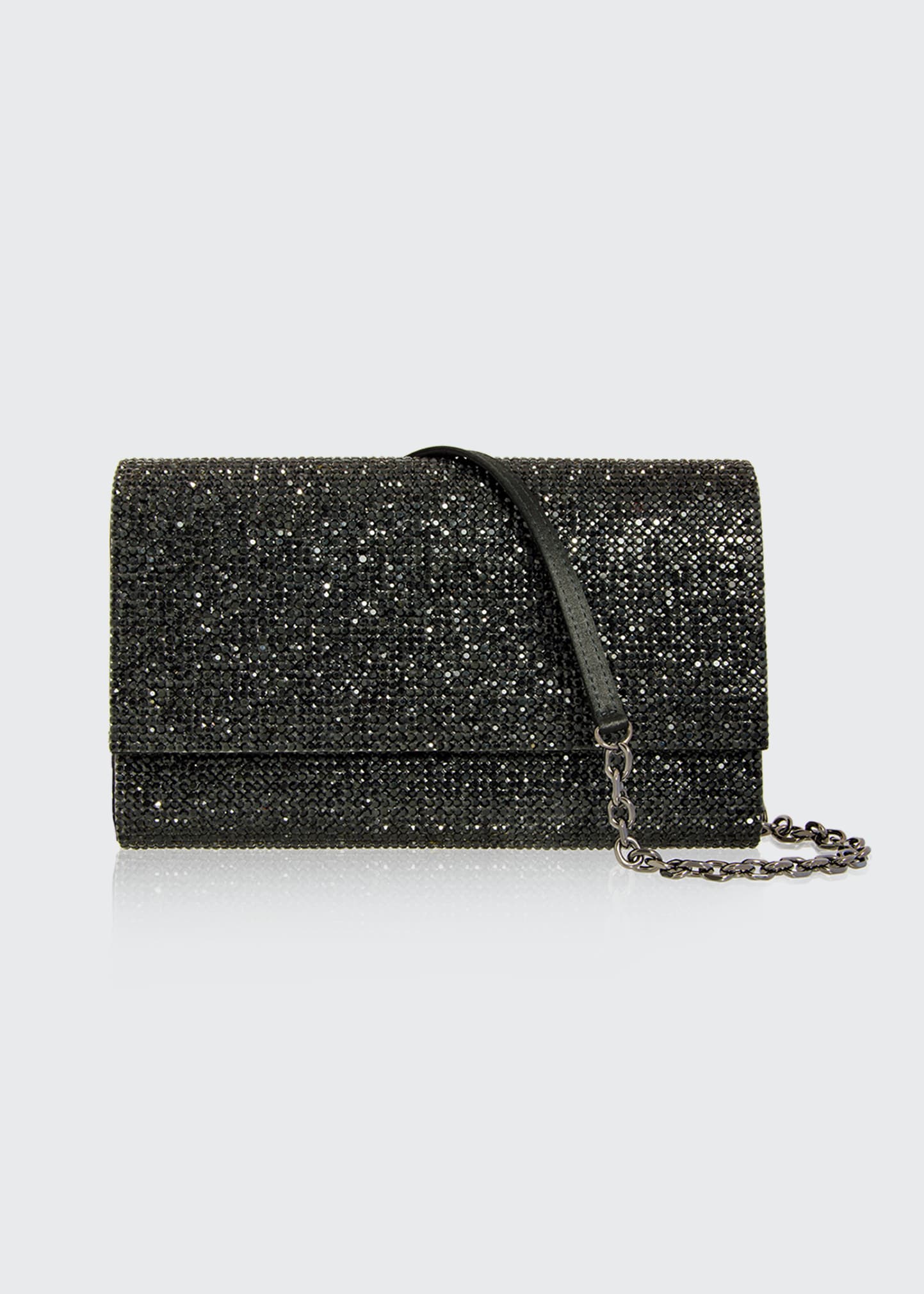 Judith Leiber Fizzoni Full-beaded Clutch Bag In Jet