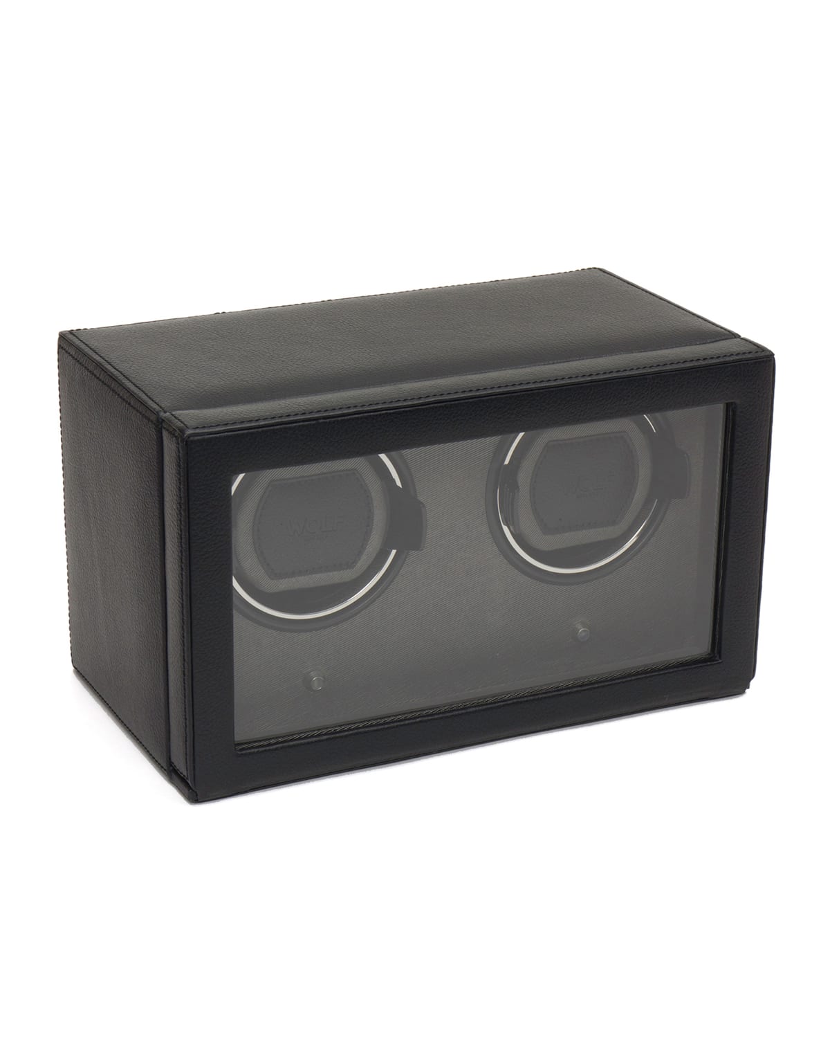 Wolf Double Cub Watch Winder With Cover In Black