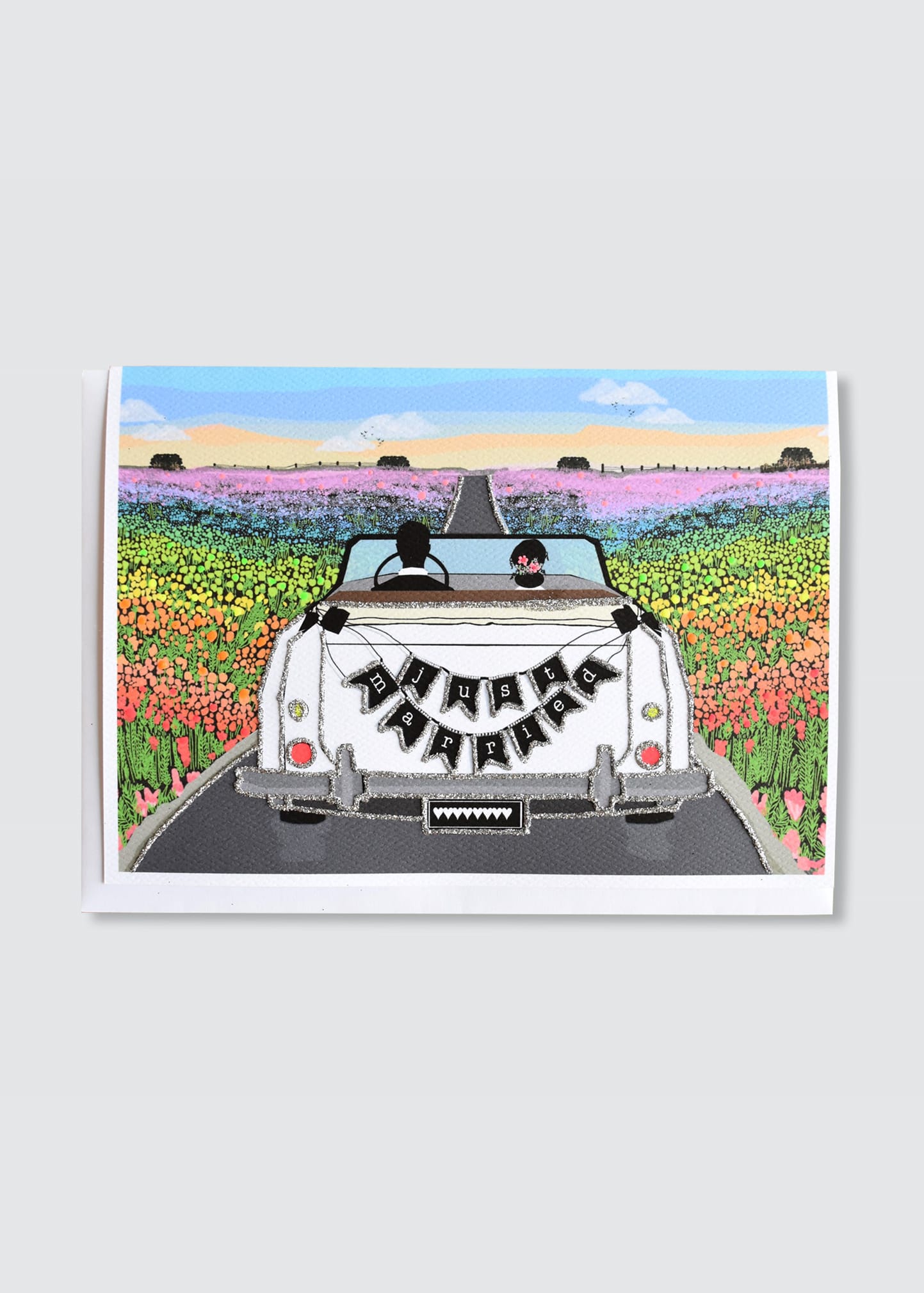 Verrier Just Married Greeting Card In Multi