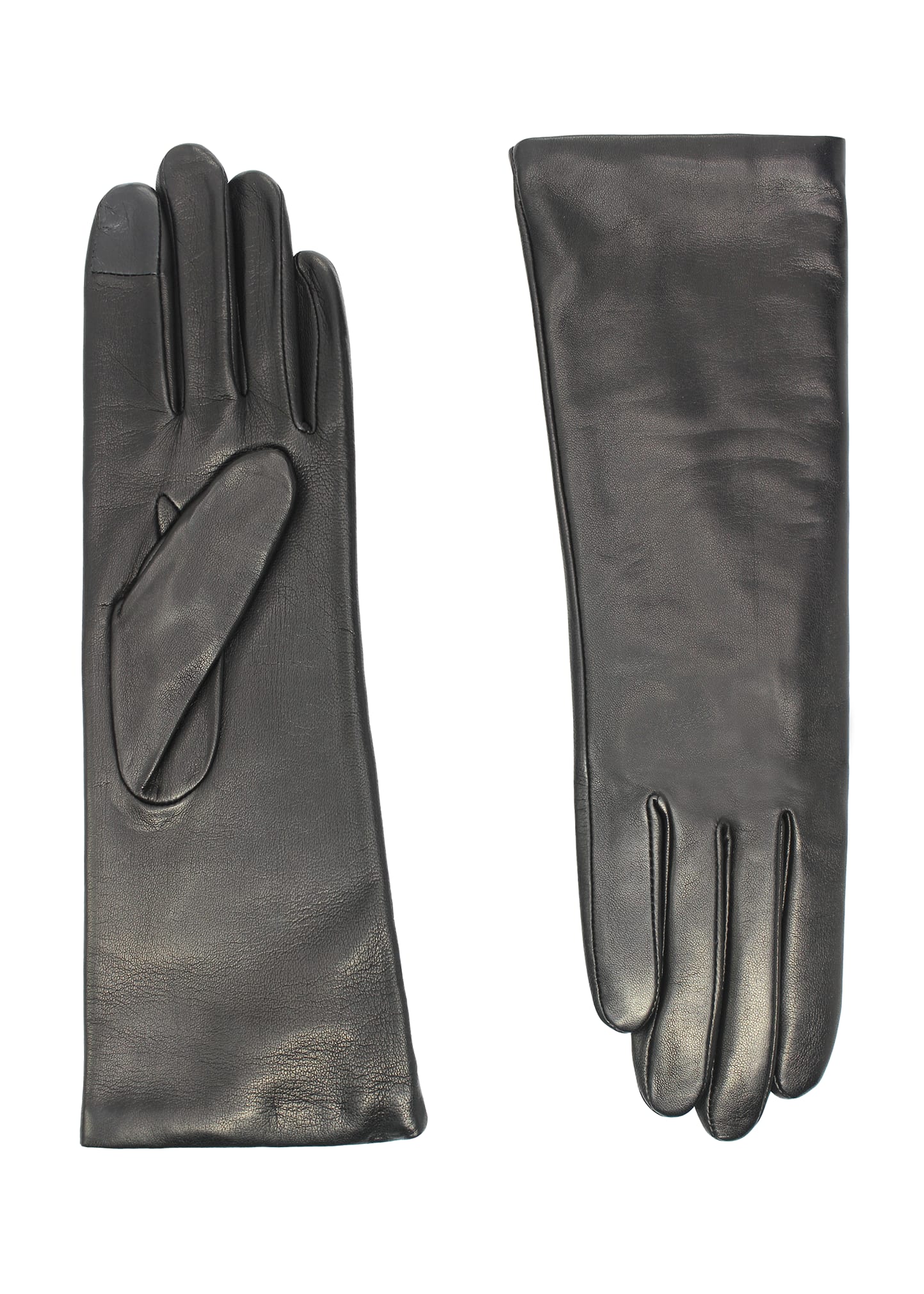 Agnelle Classic Leather Gloves In Black