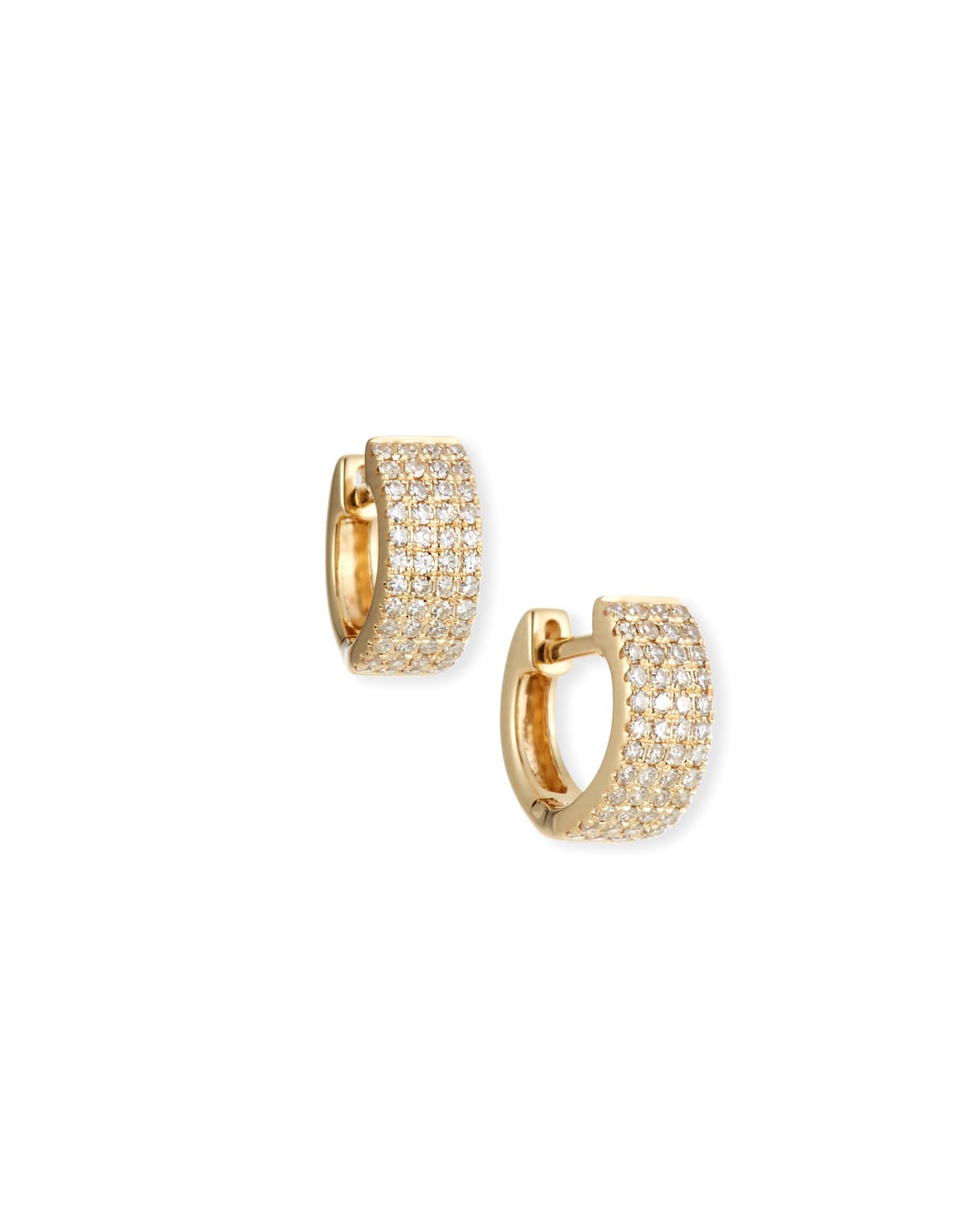 14k Gold Jumbo Diamond Huggie Earrings
