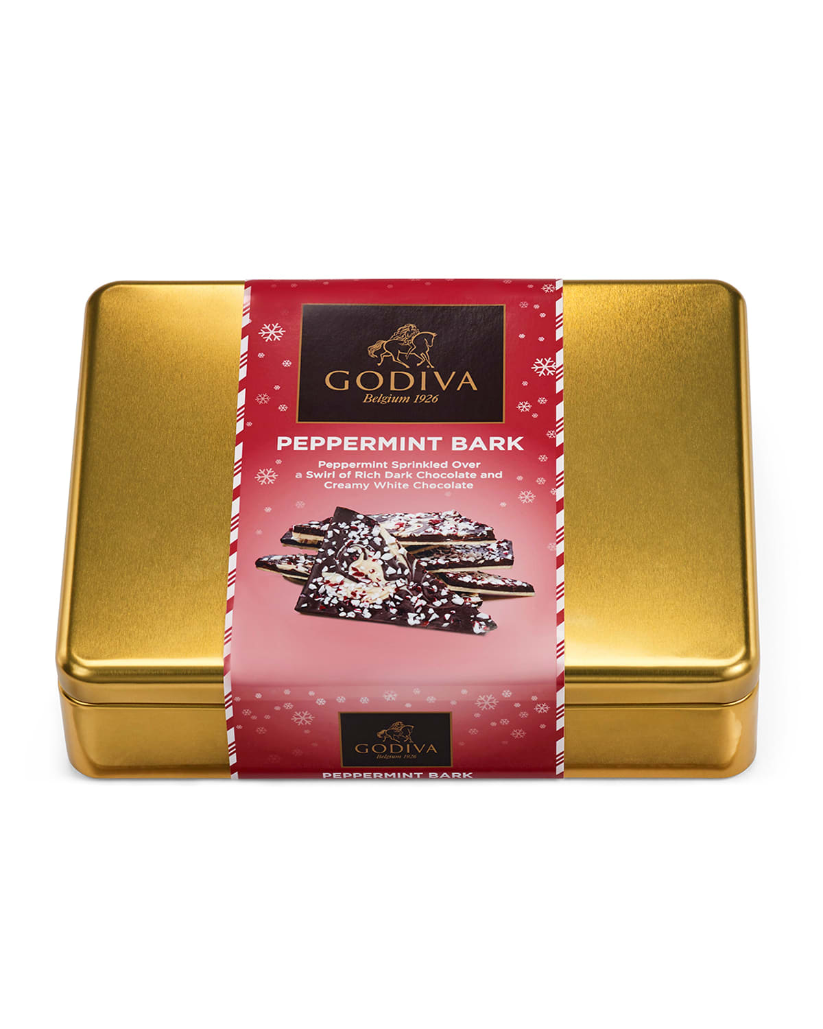 GODIVA CHOCOLATIER PEPPERMINT BARK TIN
