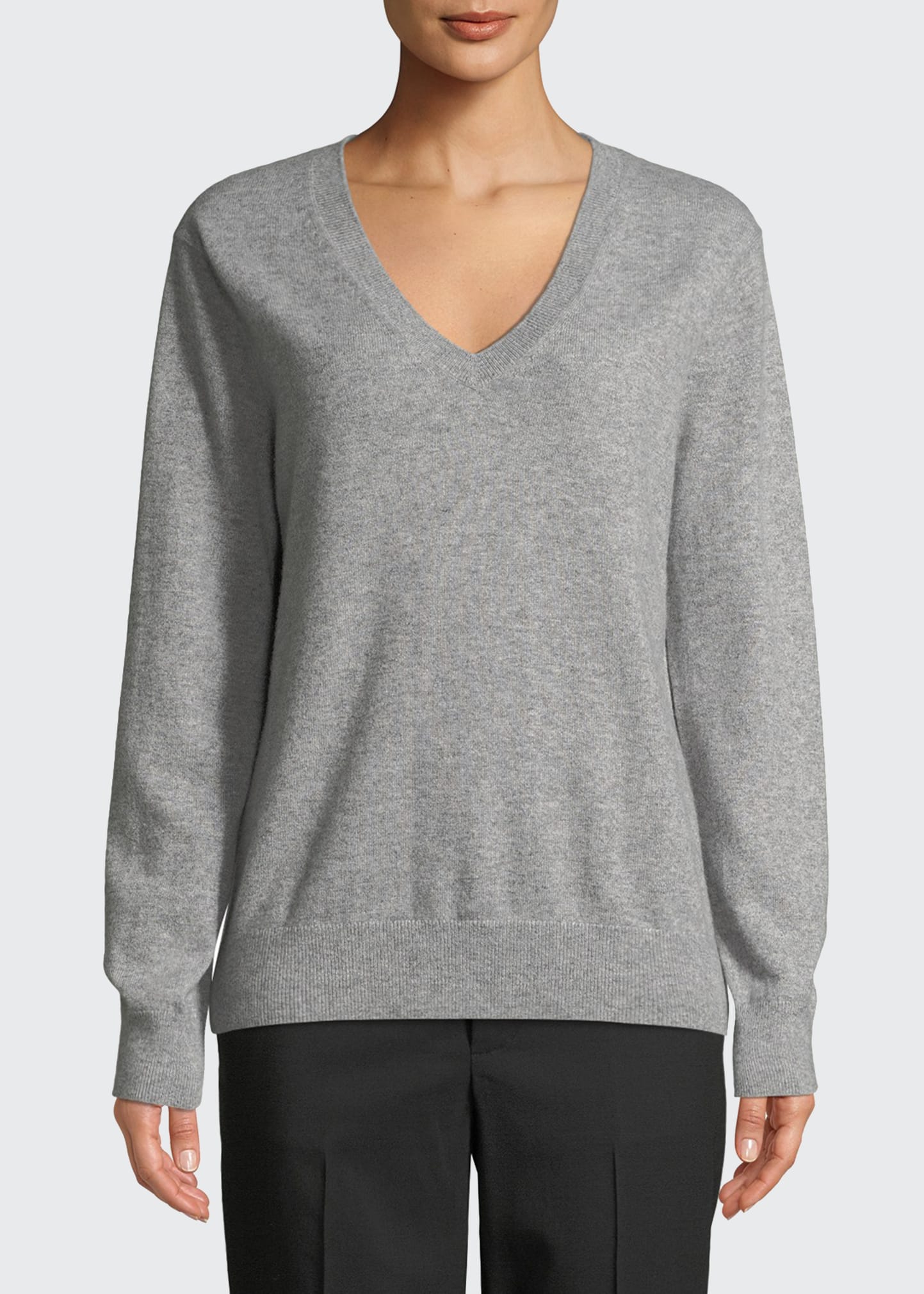 ヴィンス Vince Weekend V-Neck Cashmere Sweater レディース Sweaters Heather White Trilogy Stores | Weekend V Neck Sweater in Heather White