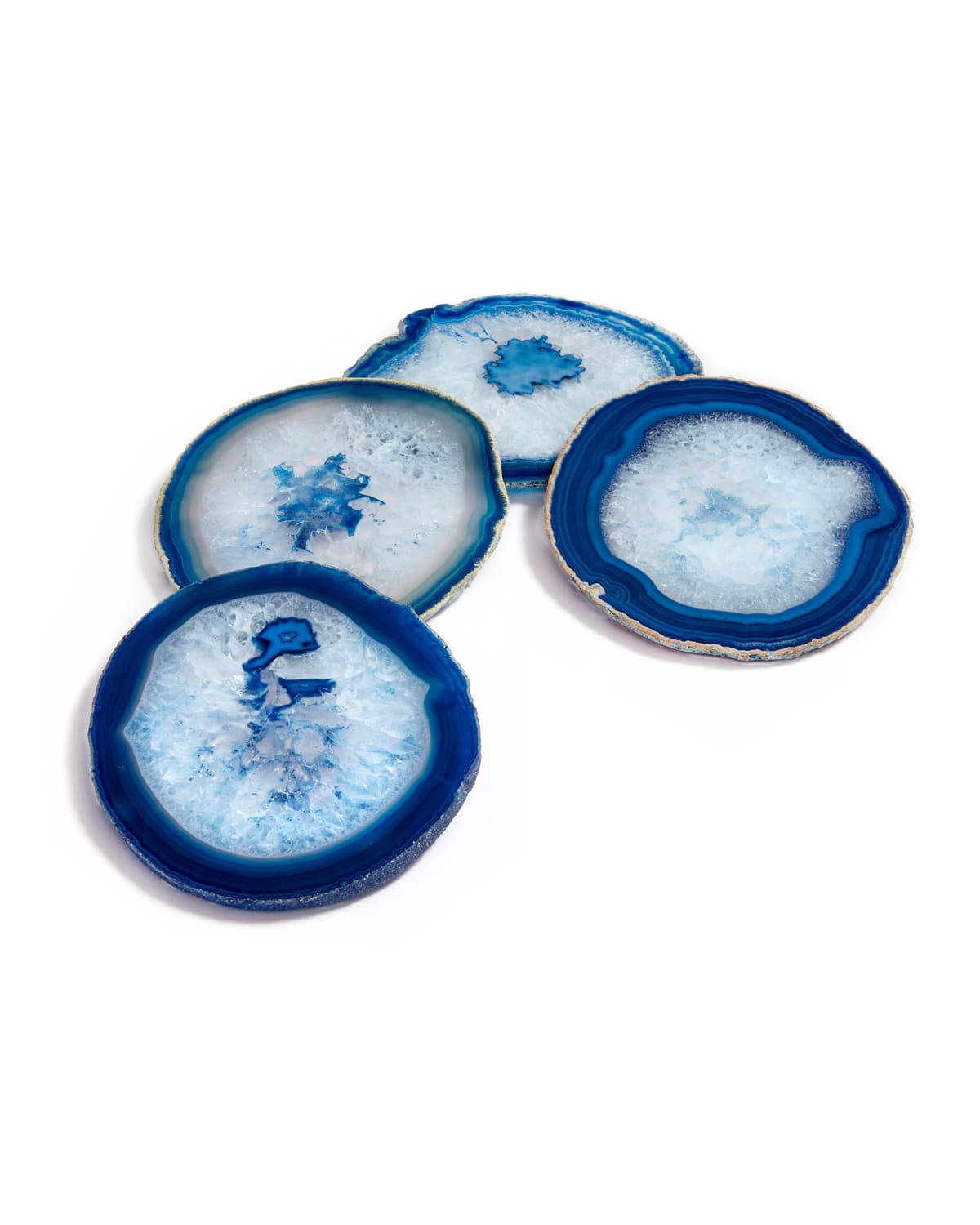 Anna New York 4-piece Pedra Coasters In Azure